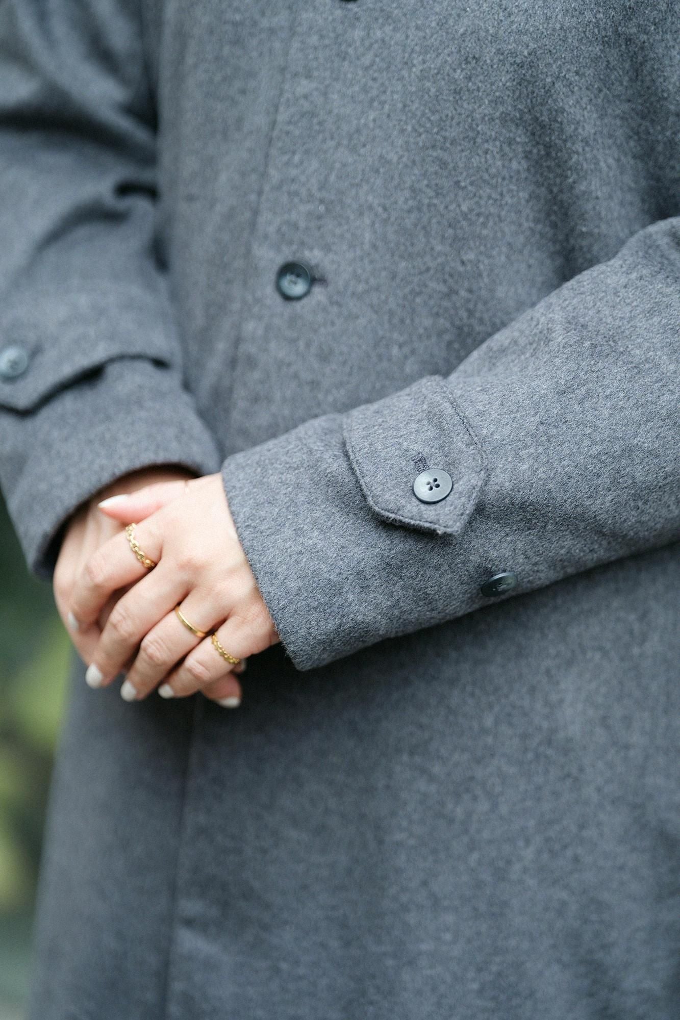 Super 120's Wool S.C. Long Coat 2.0 / Dark Ash (Koihai) x Koihai