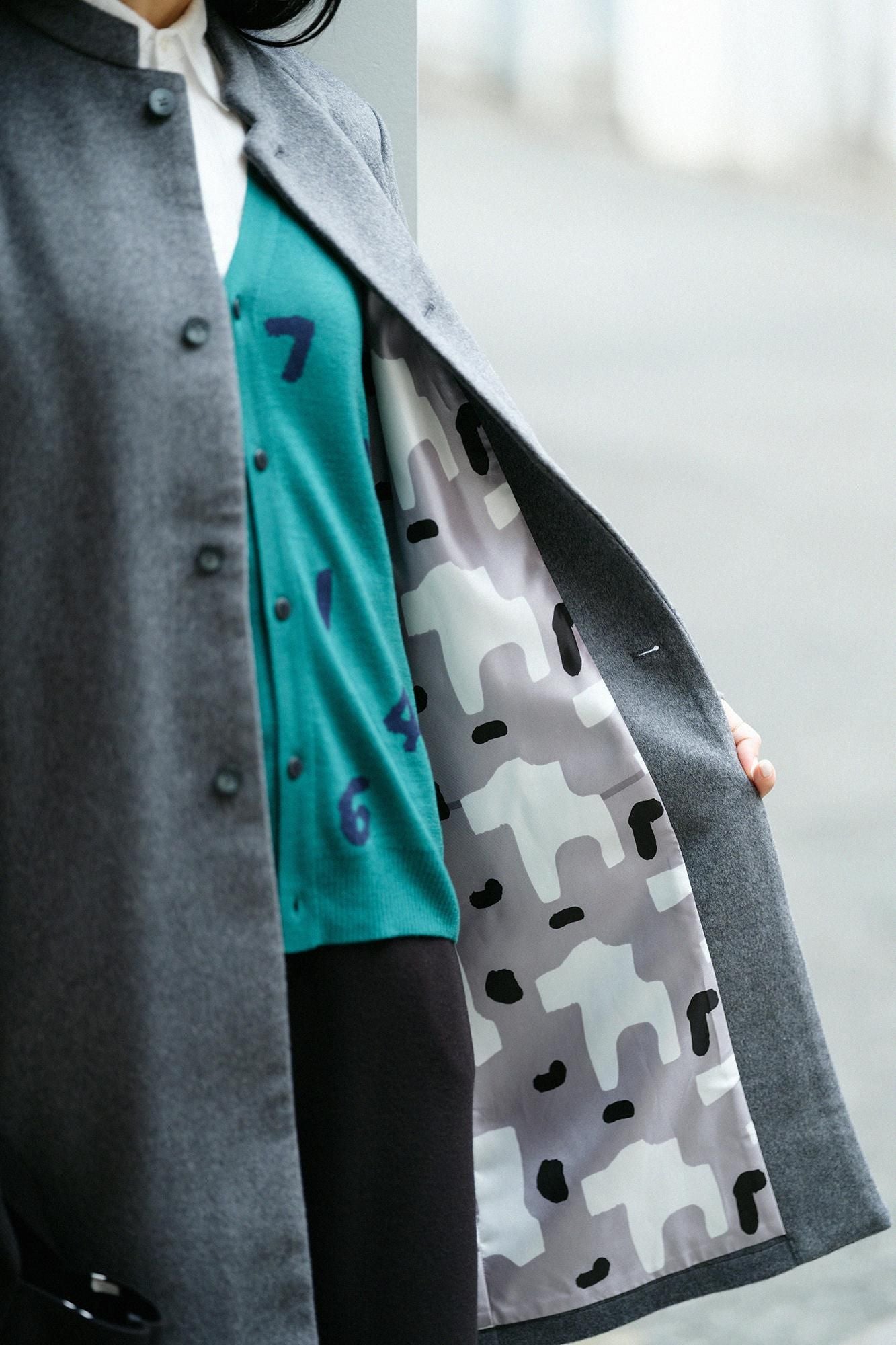 Super 120's Wool S.C. Long Coat 2.0 / Dark Ash (Koihai) x Koihai