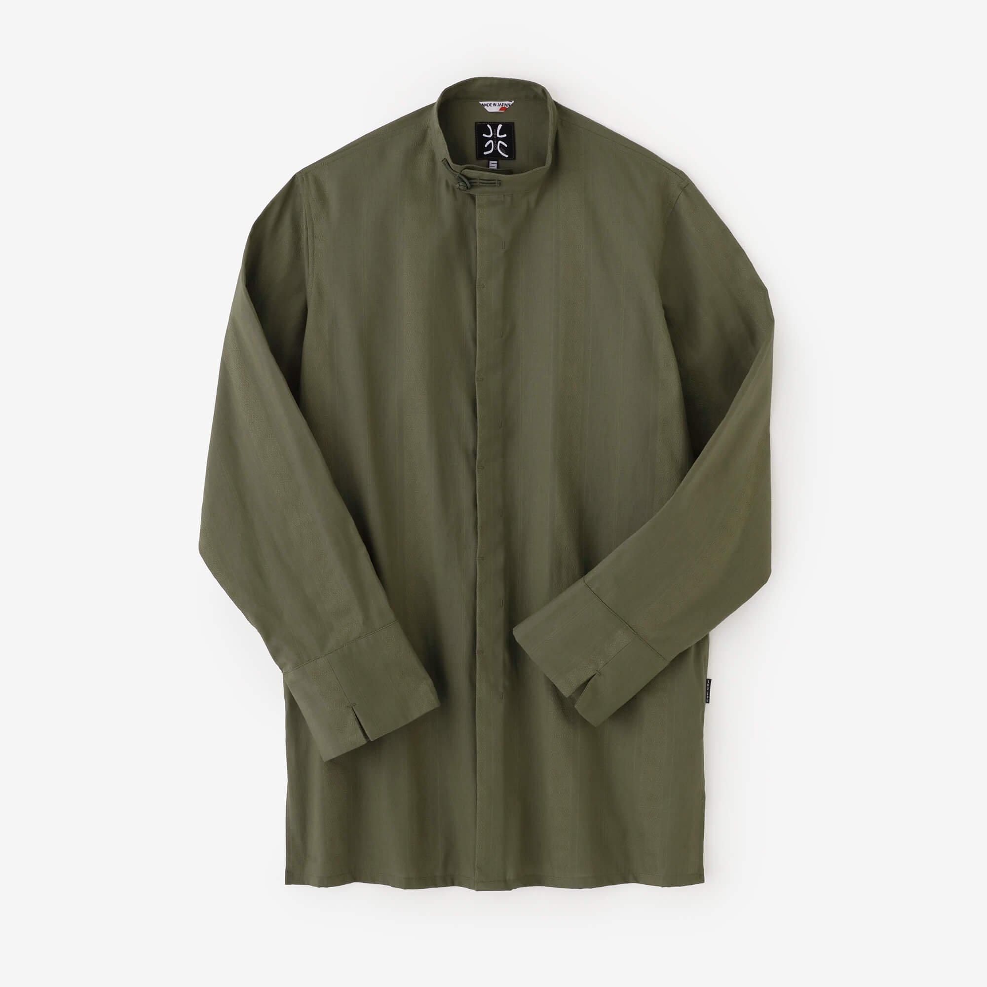 極美品【SOU・SOU】舶来間道 円領長襯衣 丹色 M 長袖シャツ 綿100% net限定】舶来間道（はくらいかんとう） 円領長襯衣（えんりょうなが