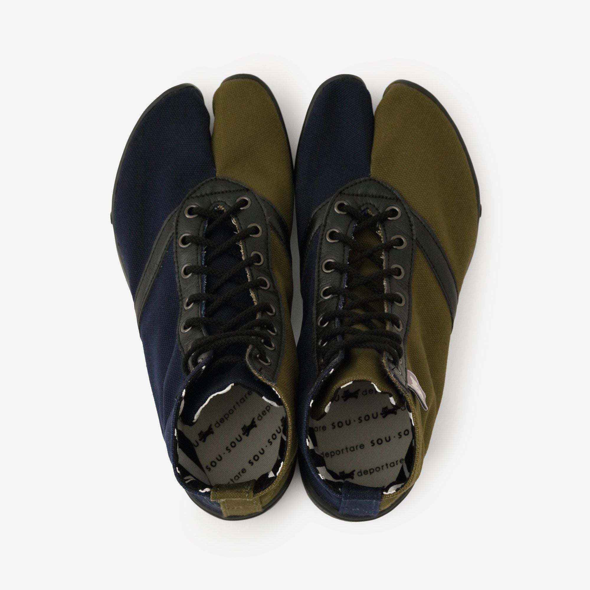 運動足袋 HI いろは底/カーキ×ネイビー