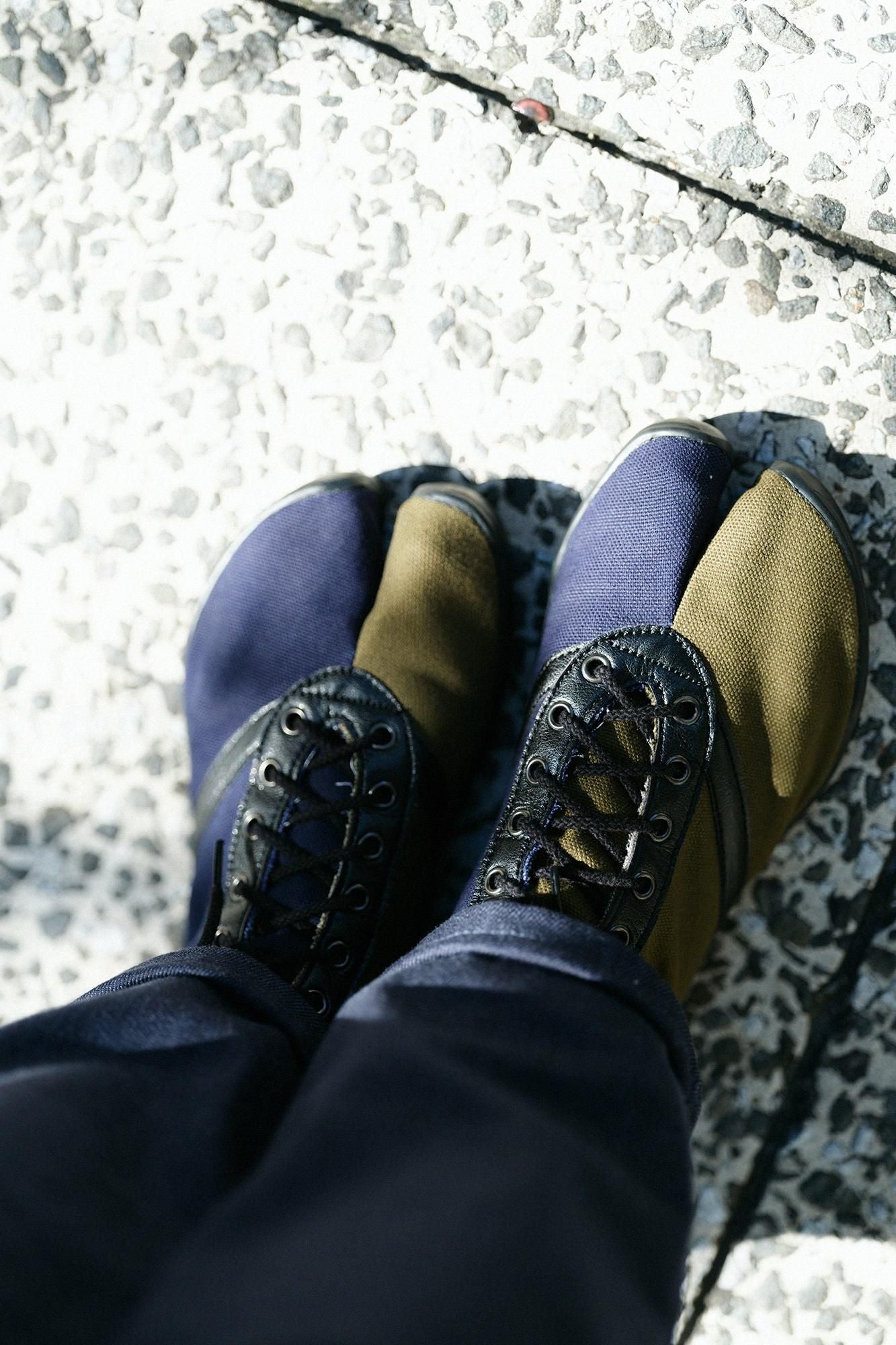 運動足袋 HI いろは底/カーキ×ネイビー