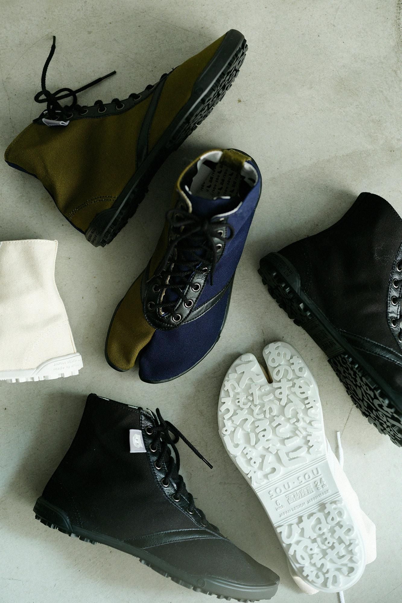 運動足袋 HI いろは底/カーキ×ネイビー