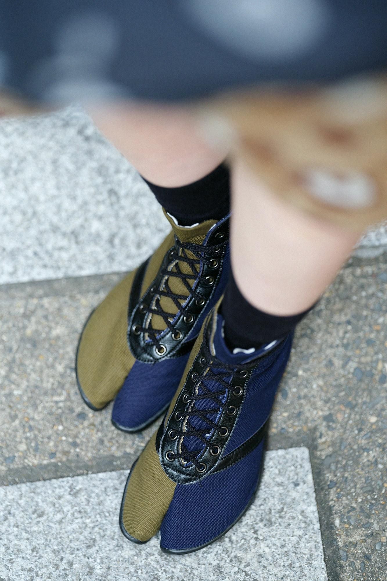 運動足袋 HI いろは底/カーキ×ネイビー