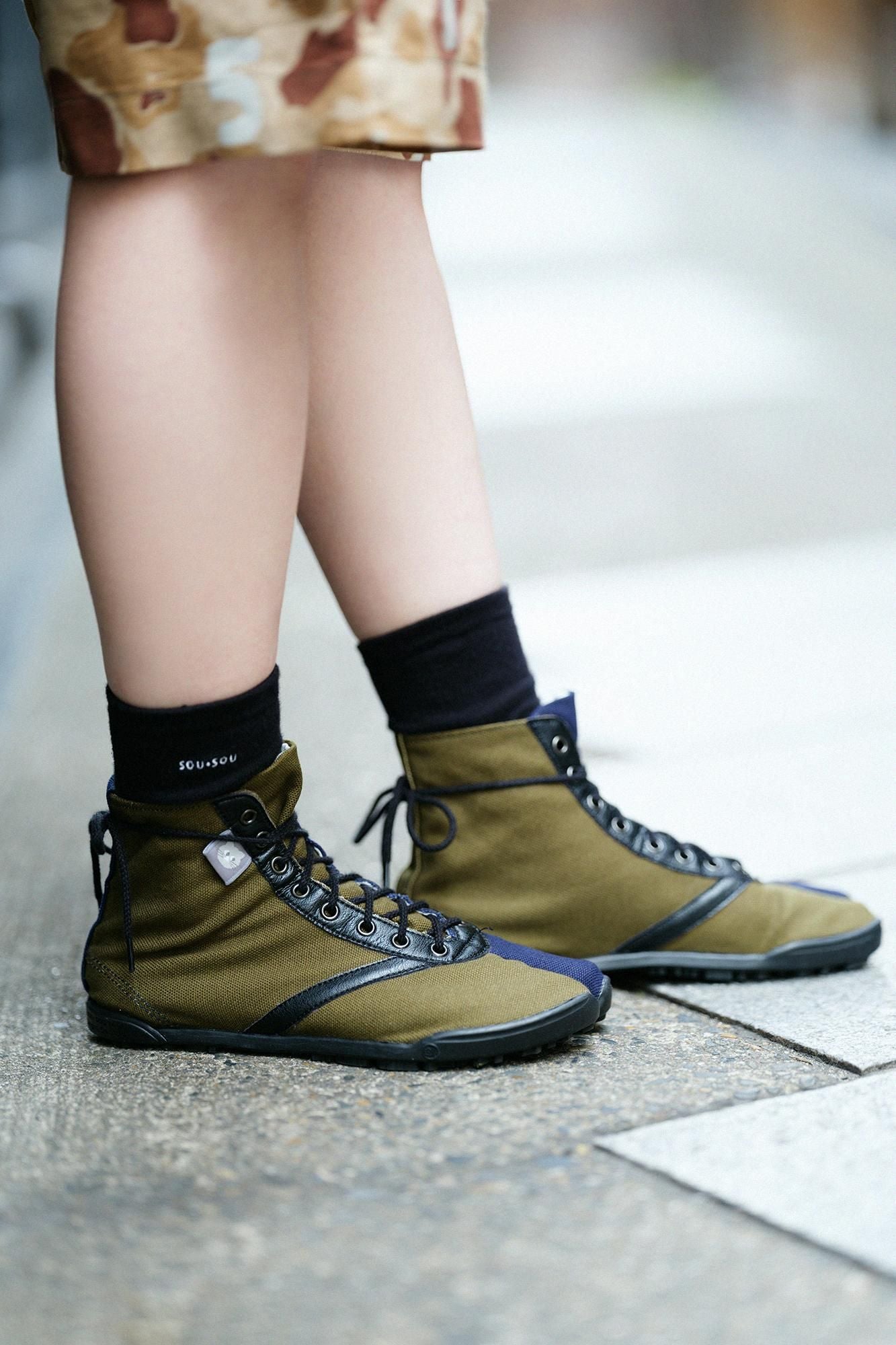 運動足袋 HI いろは底/カーキ×ネイビー