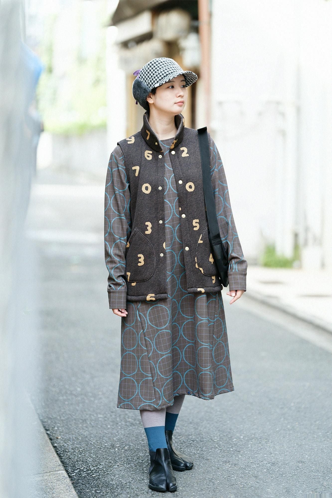 C.C deportare 內搭褲・腳踝長度/石灰色×深海軍藍