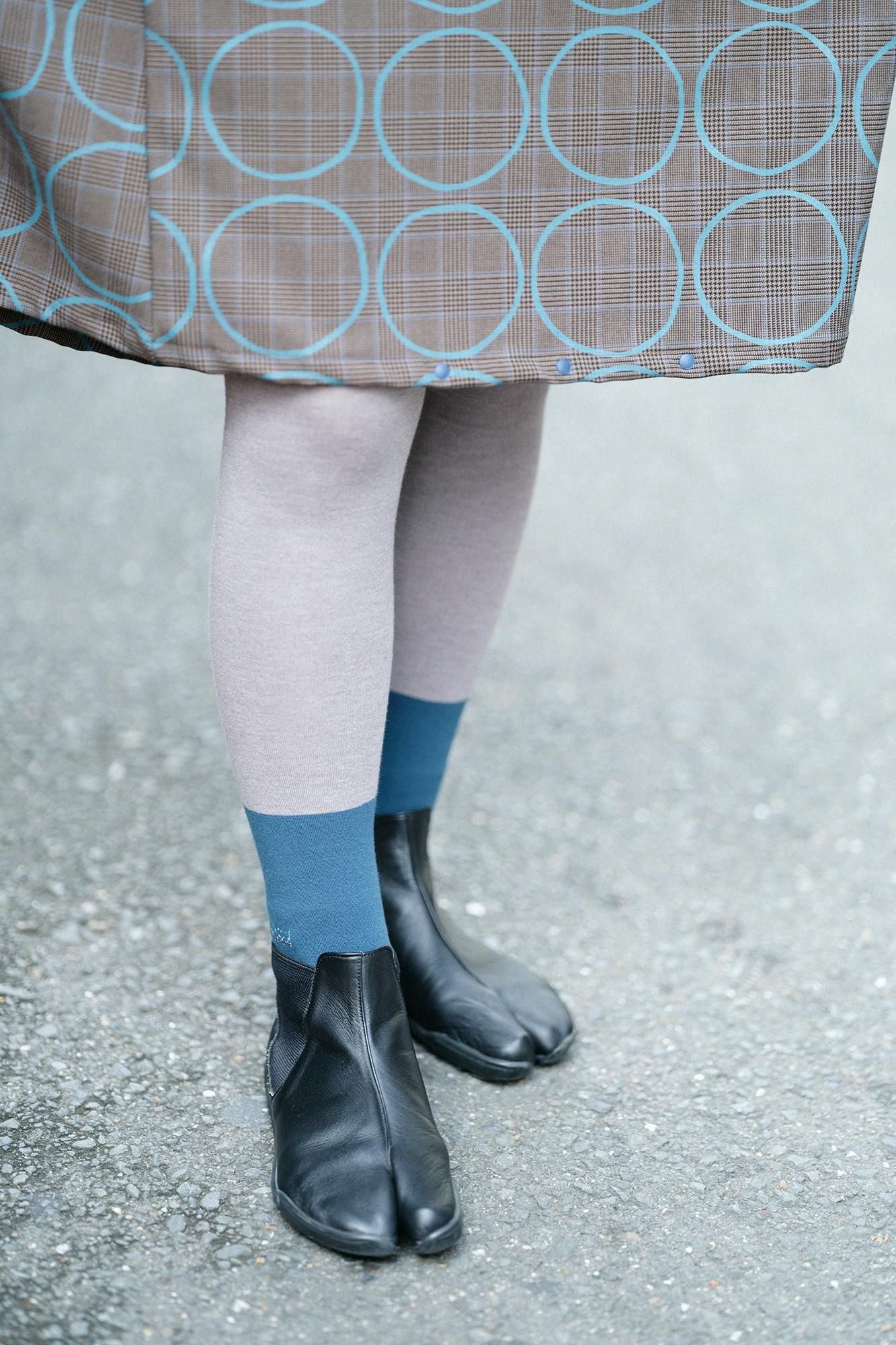 C.C deportare 內搭褲・腳踝長度/石灰色×深海軍藍