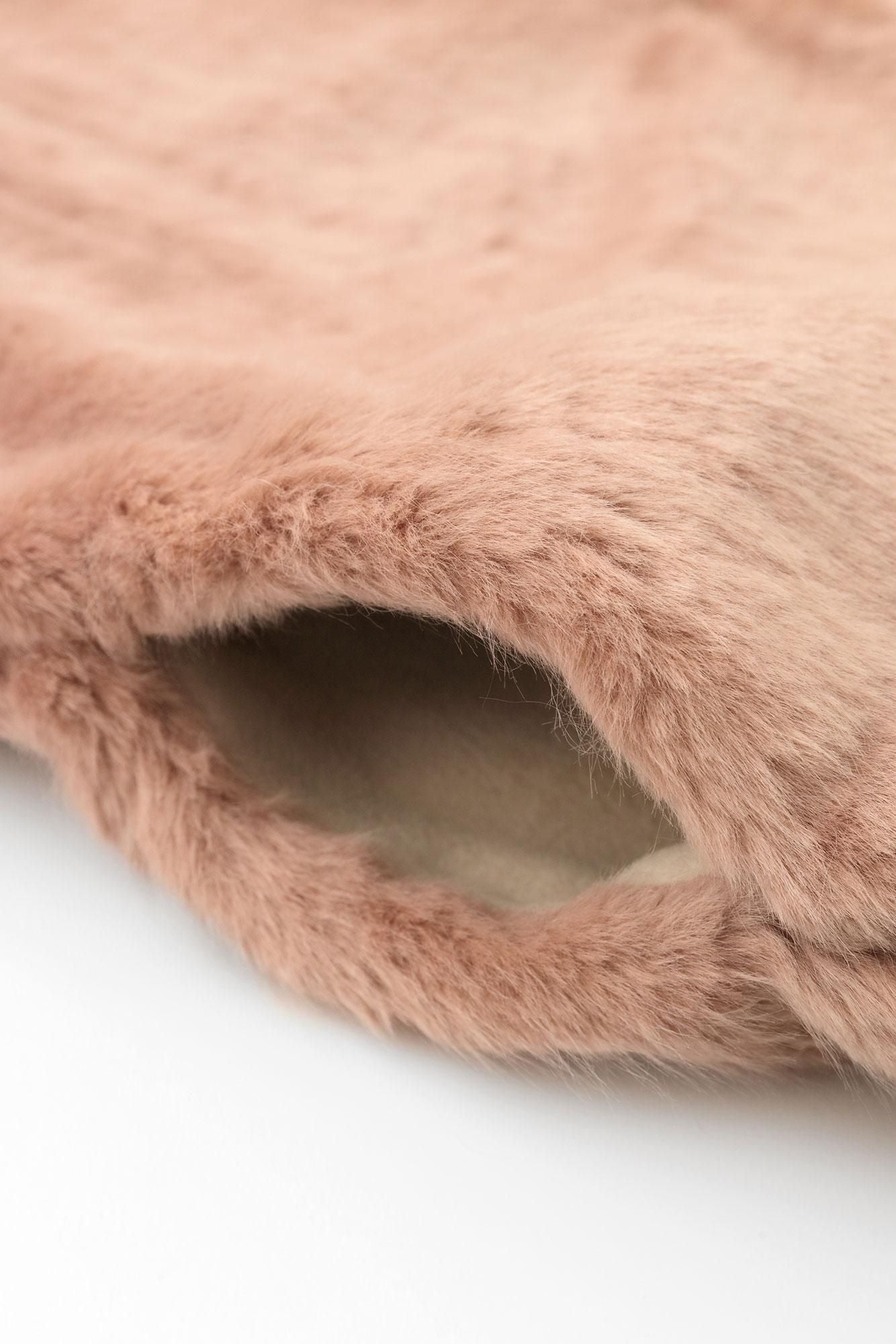 페이크 퍼 V넥 빛튜닉코트/Haiume (Haiume)