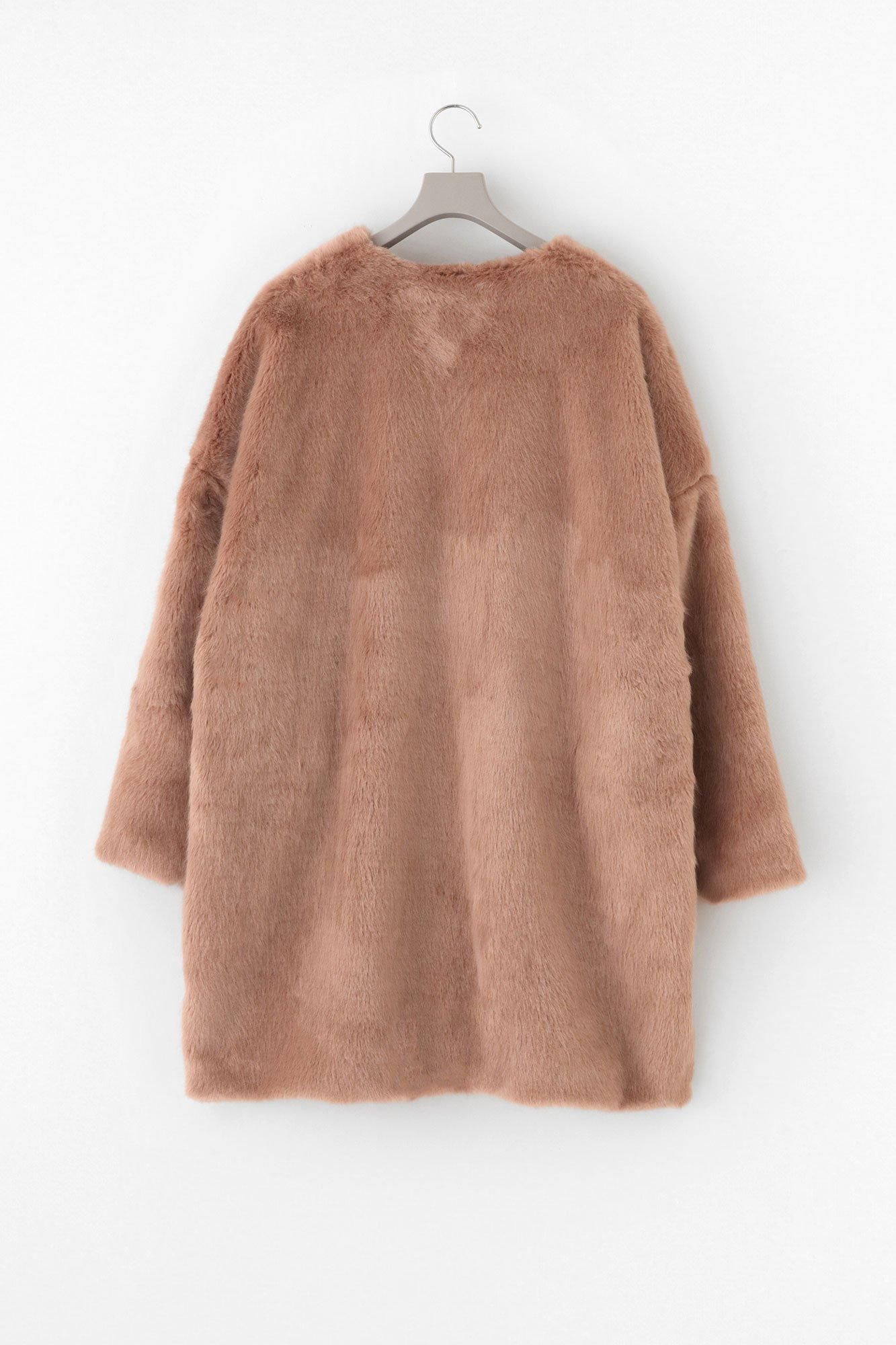 페이크 퍼 V넥 빛튜닉코트/Haiume (Haiume)