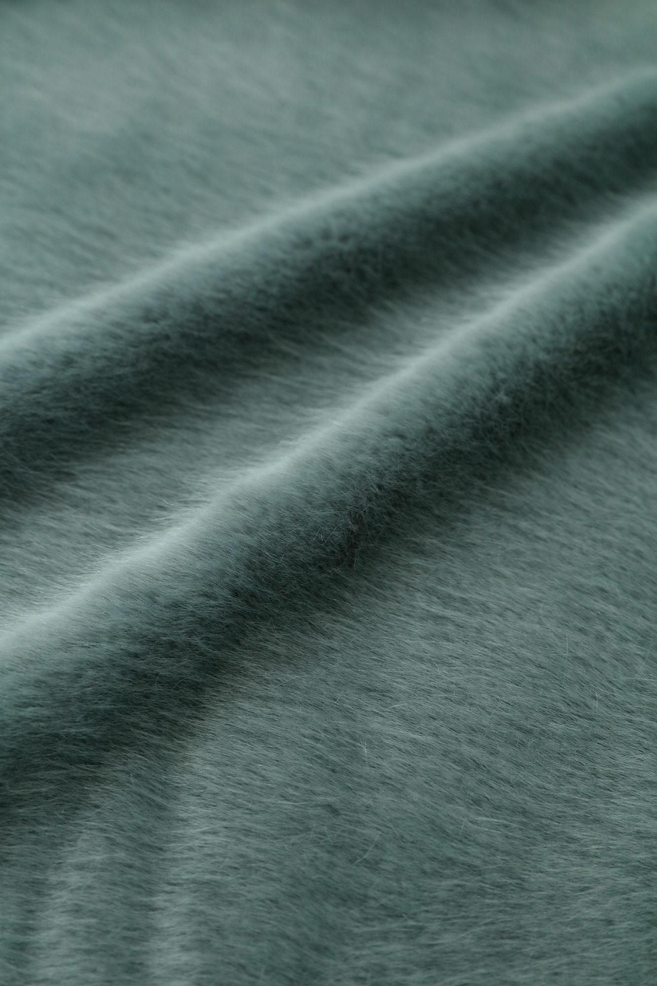 フェイクファー Vネック ライトチュニックコート/水浅葱(みずあさぎ)