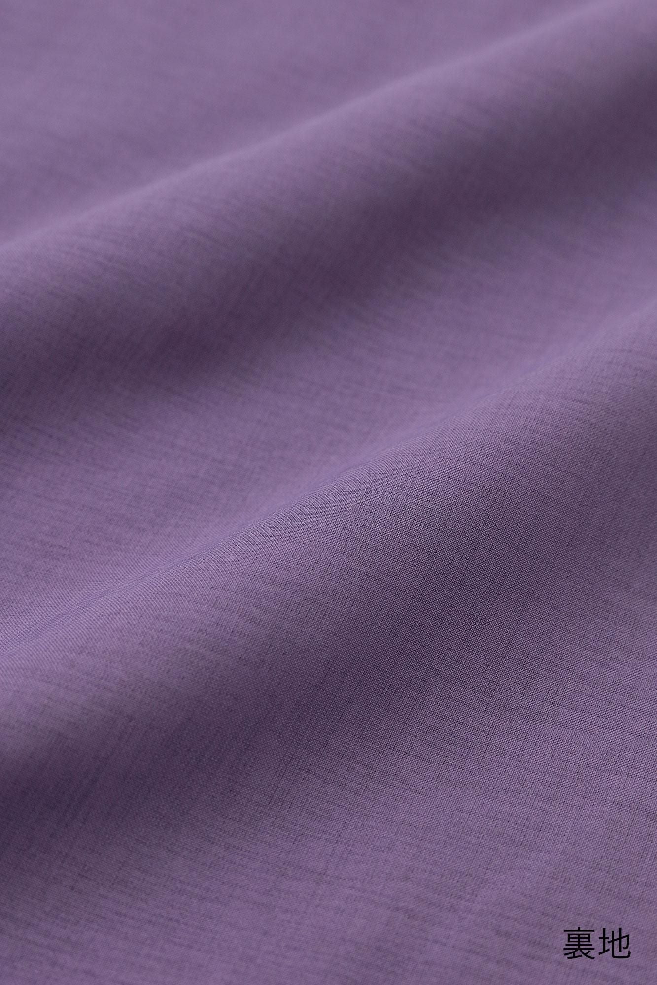 フェイクファー Vネック ライトチュニックコート/藤紫(ふじむらさき)