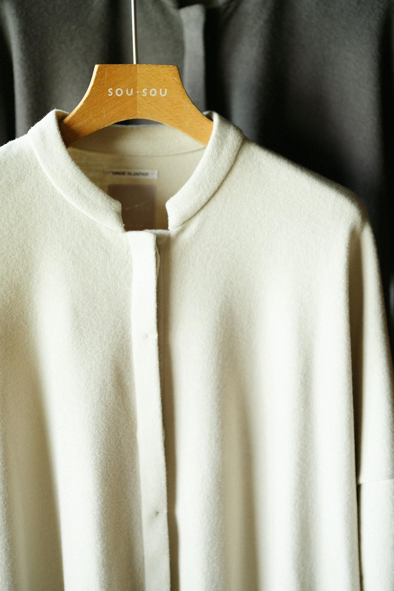 メルトンスムース スタンドカラー ライトコート/灰白色(かいはくしょく)