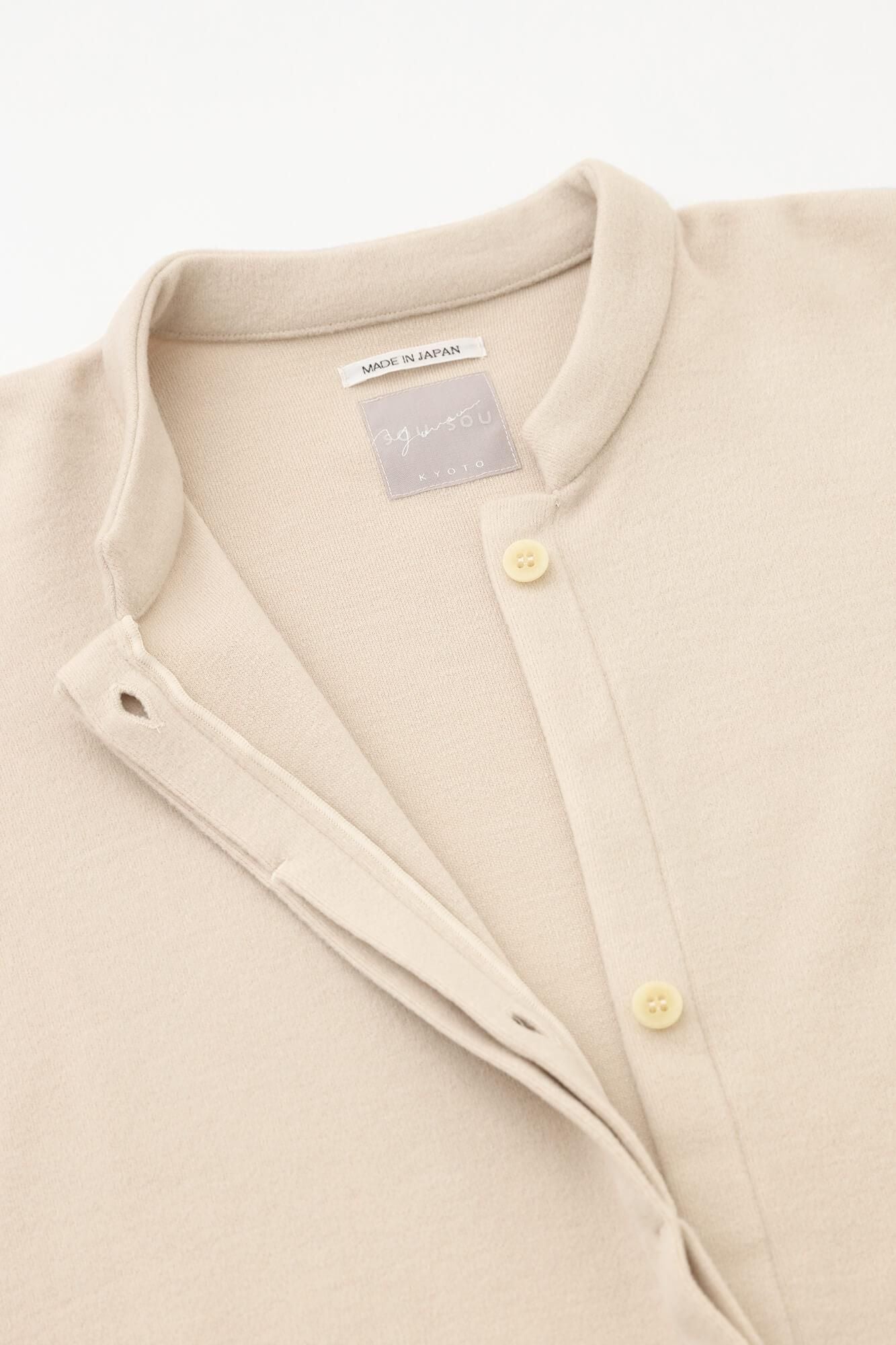 メルトンスムース スタンドカラー ライトコート/灰白色(かいはくしょく)