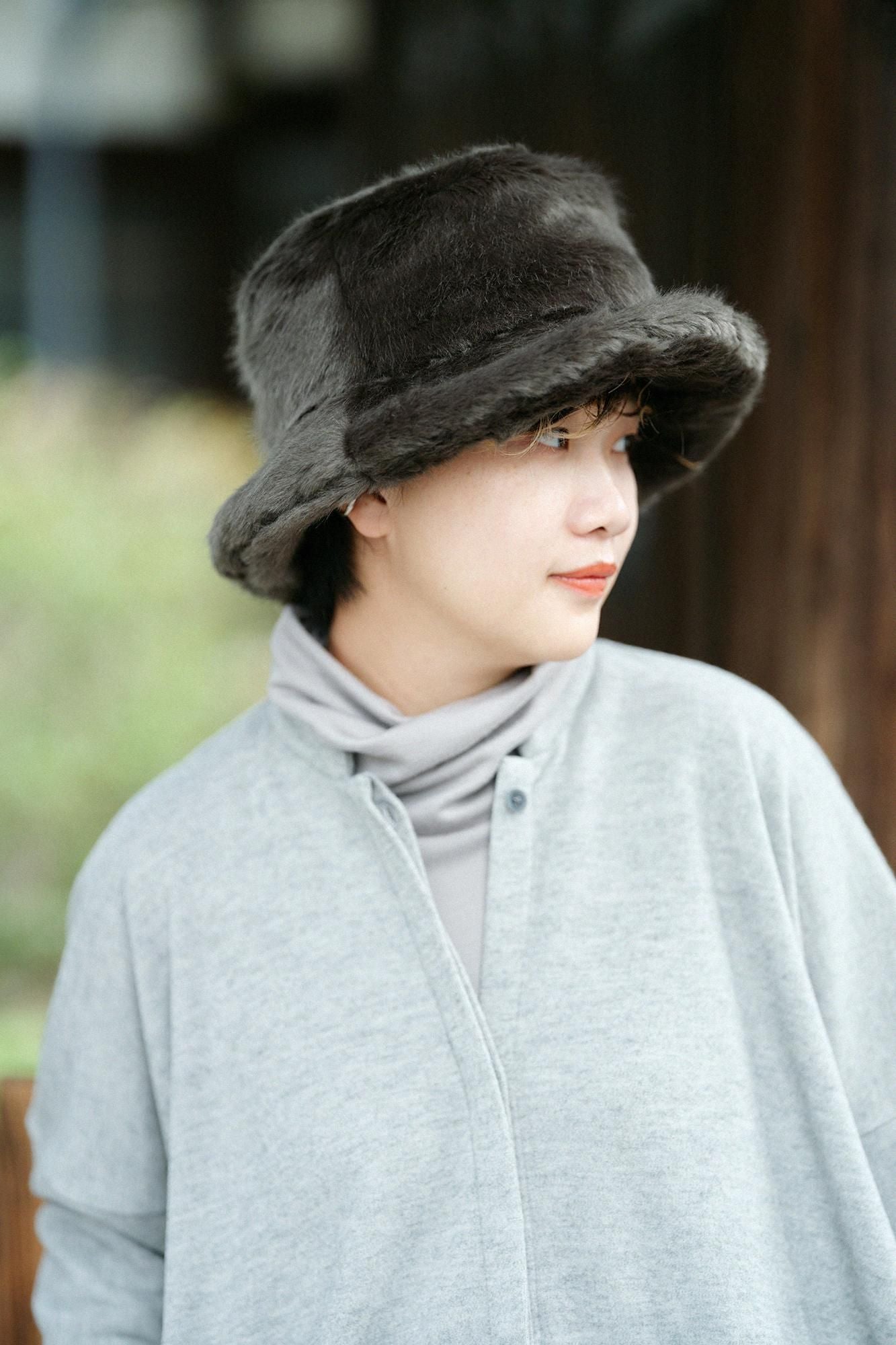 Melton Smoot Stand Collar Light Coat / Mokuhai (Mokuhai)