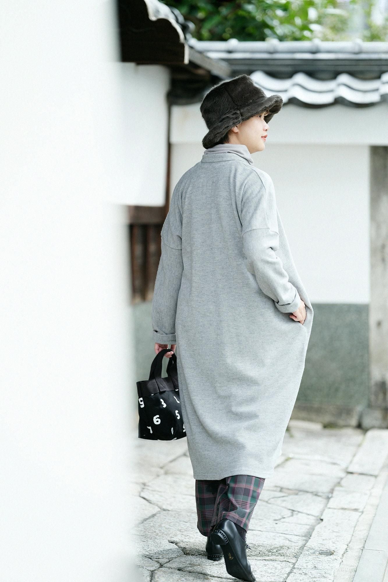 Melton Smoot Stand Collar Light Coat / Mokuhai (Mokuhai)