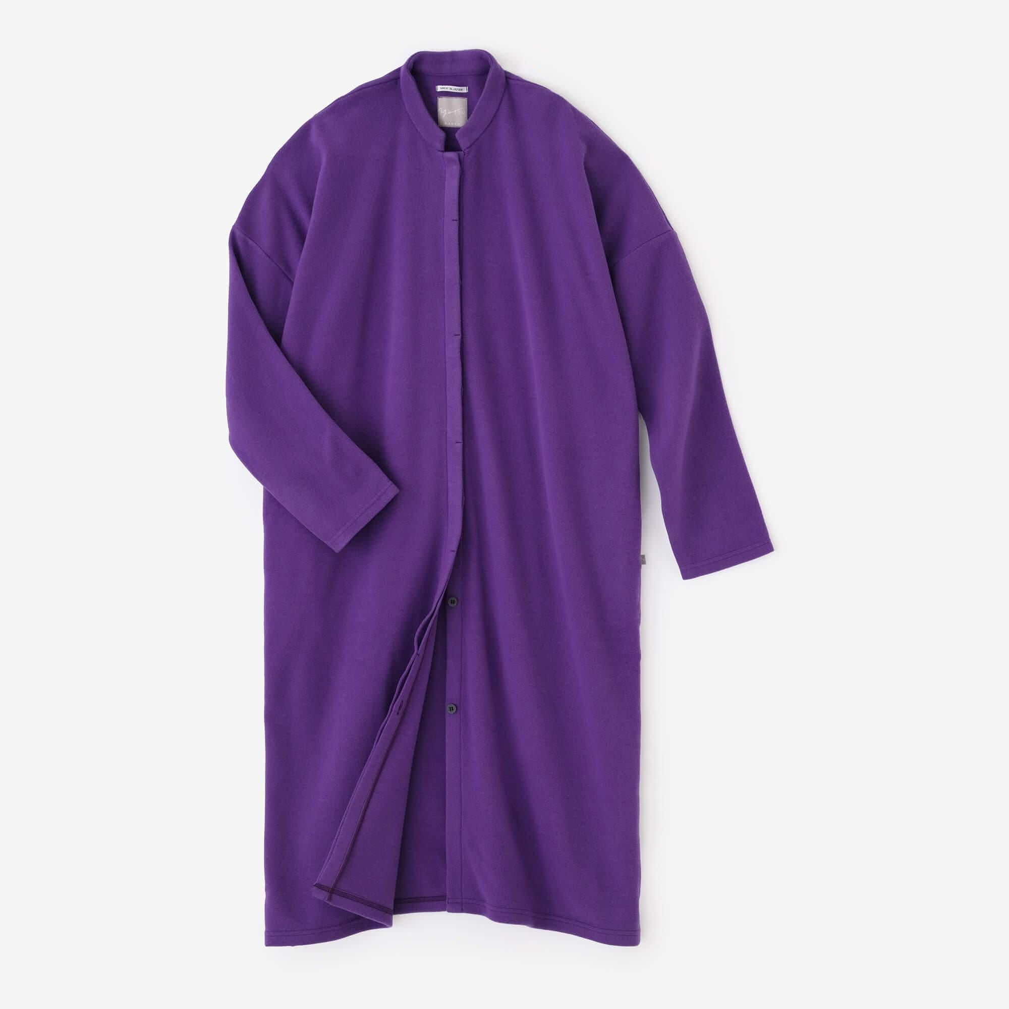 Melton Smoot Stand Collar Light Coat / Edo Purple
