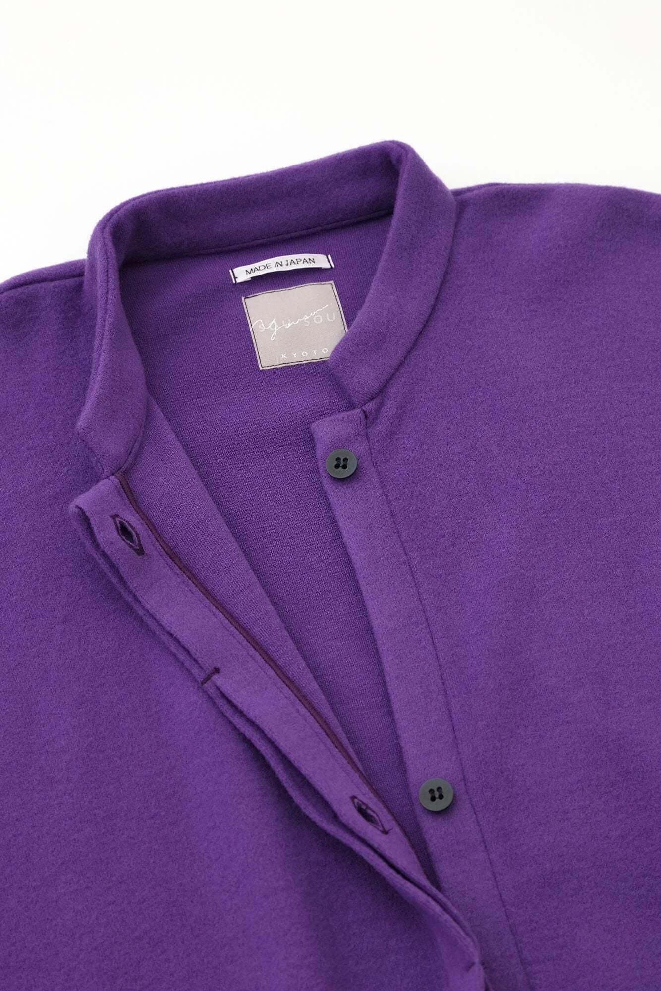 Melton Smoot Stand Collar Light Coat / Edo Purple