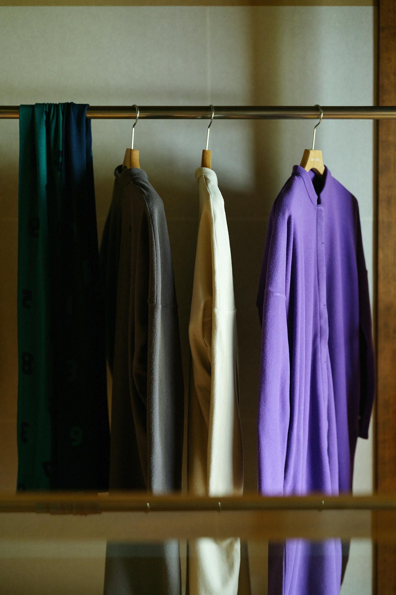 Melton Smoot Stand Collar Light Coat / Edo Purple