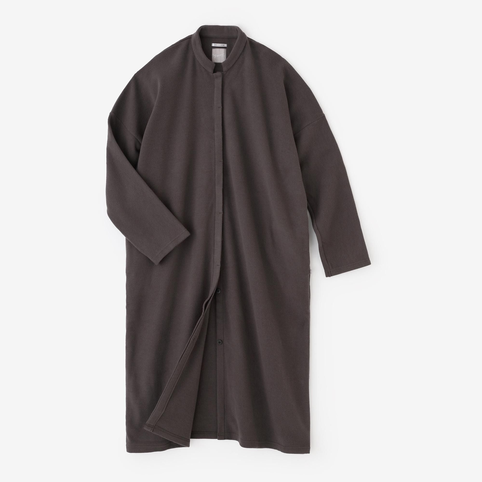 Melton Smoot Stand Collar Light Coat / Soot Color (Rinse)