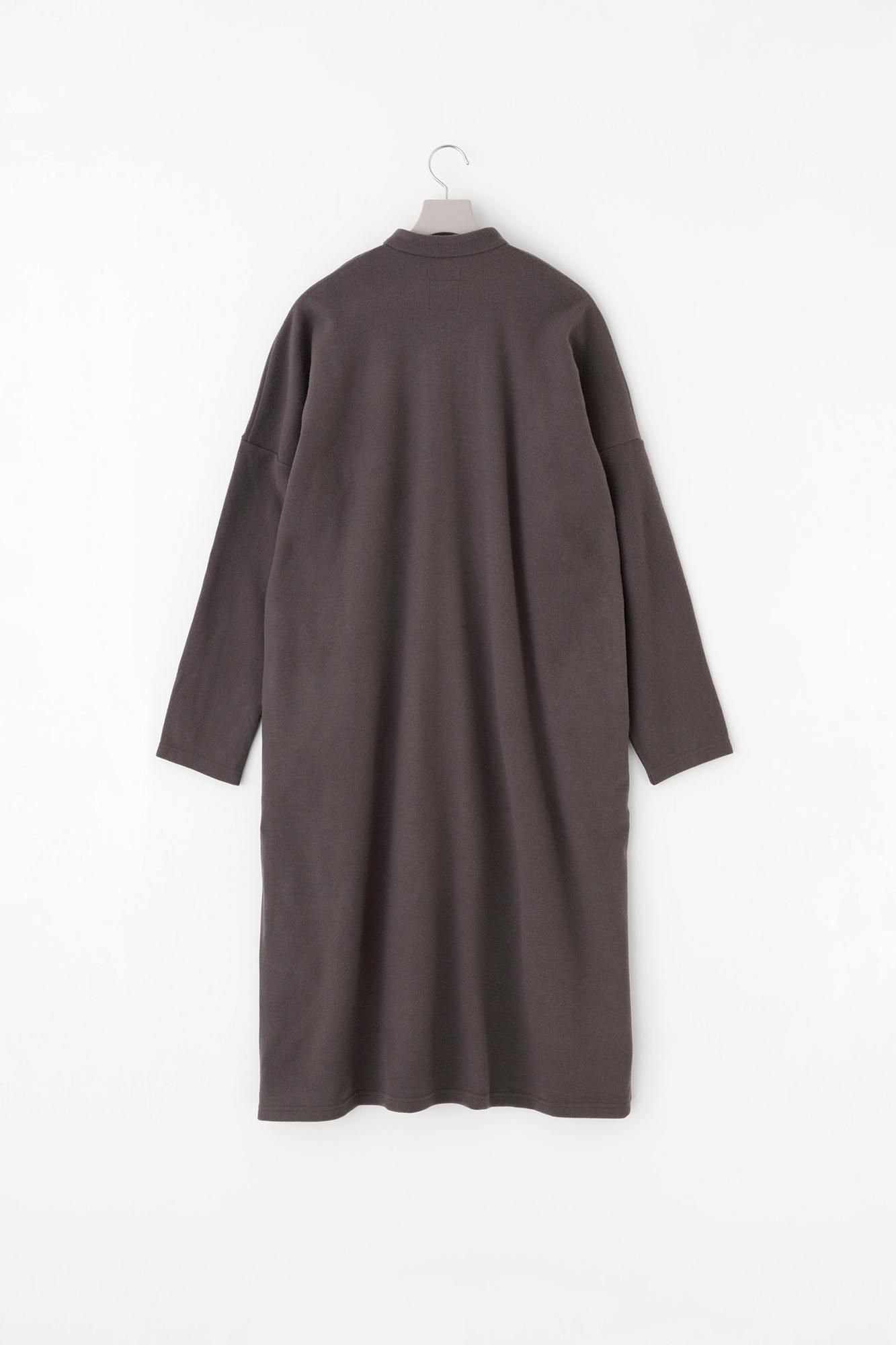 Melton Smoot Stand Collar Light Coat / Soot Color (Rinse)