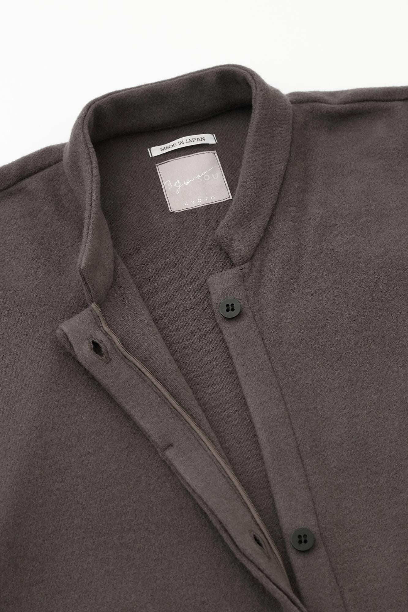 Melton Smoot Stand Collar Light Coat / Soot Color (Rinse)