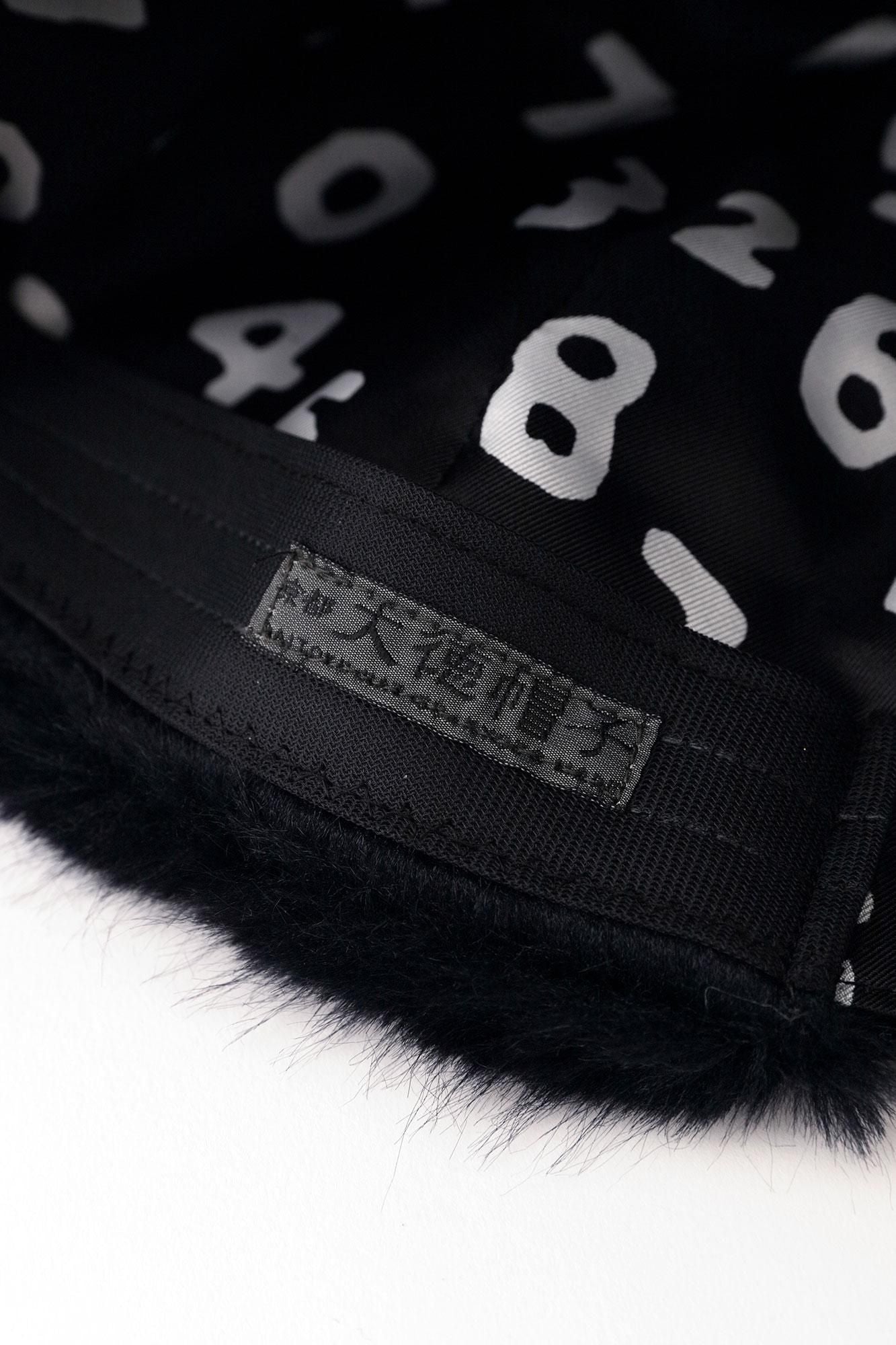 フェイクファー キャップ/黒紺(くろこん)×SO-SU-U昆(こん)