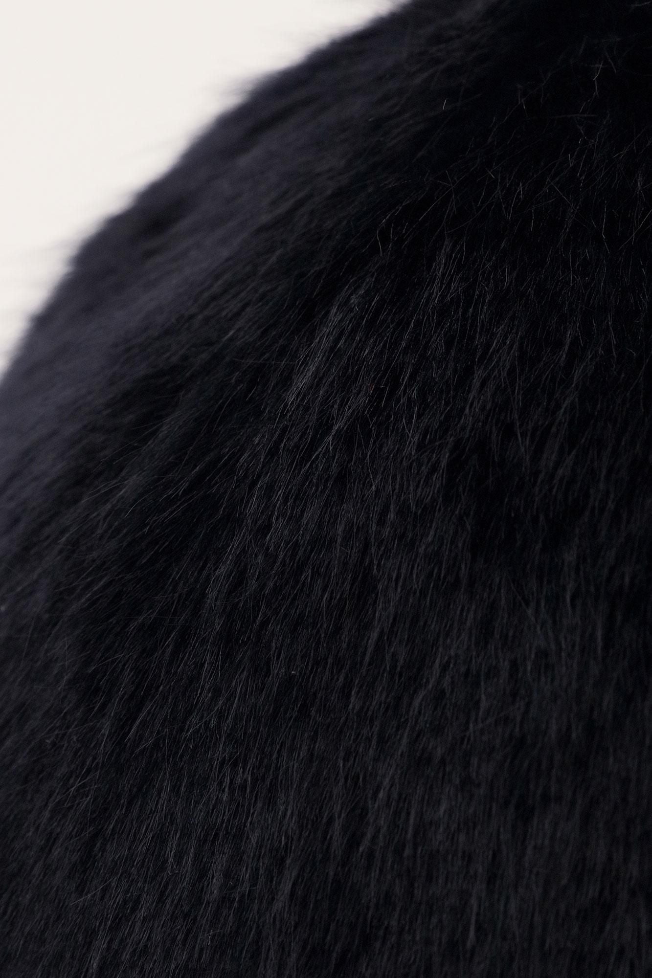 フェイクファー キャップ/黒紺(くろこん)×SO-SU-U昆(こん)