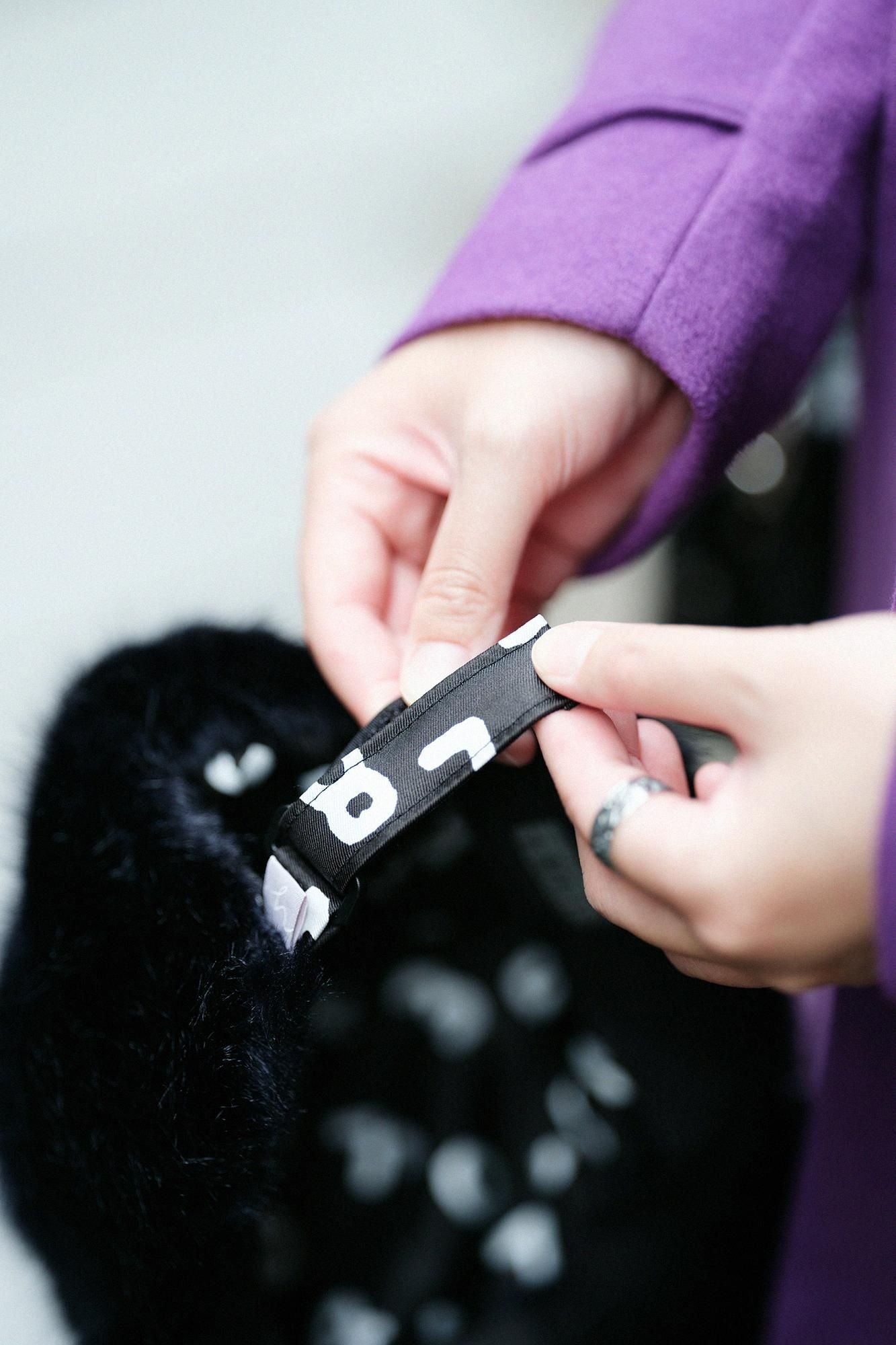 フェイクファー キャップ/黒紺(くろこん)×SO-SU-U昆(こん)