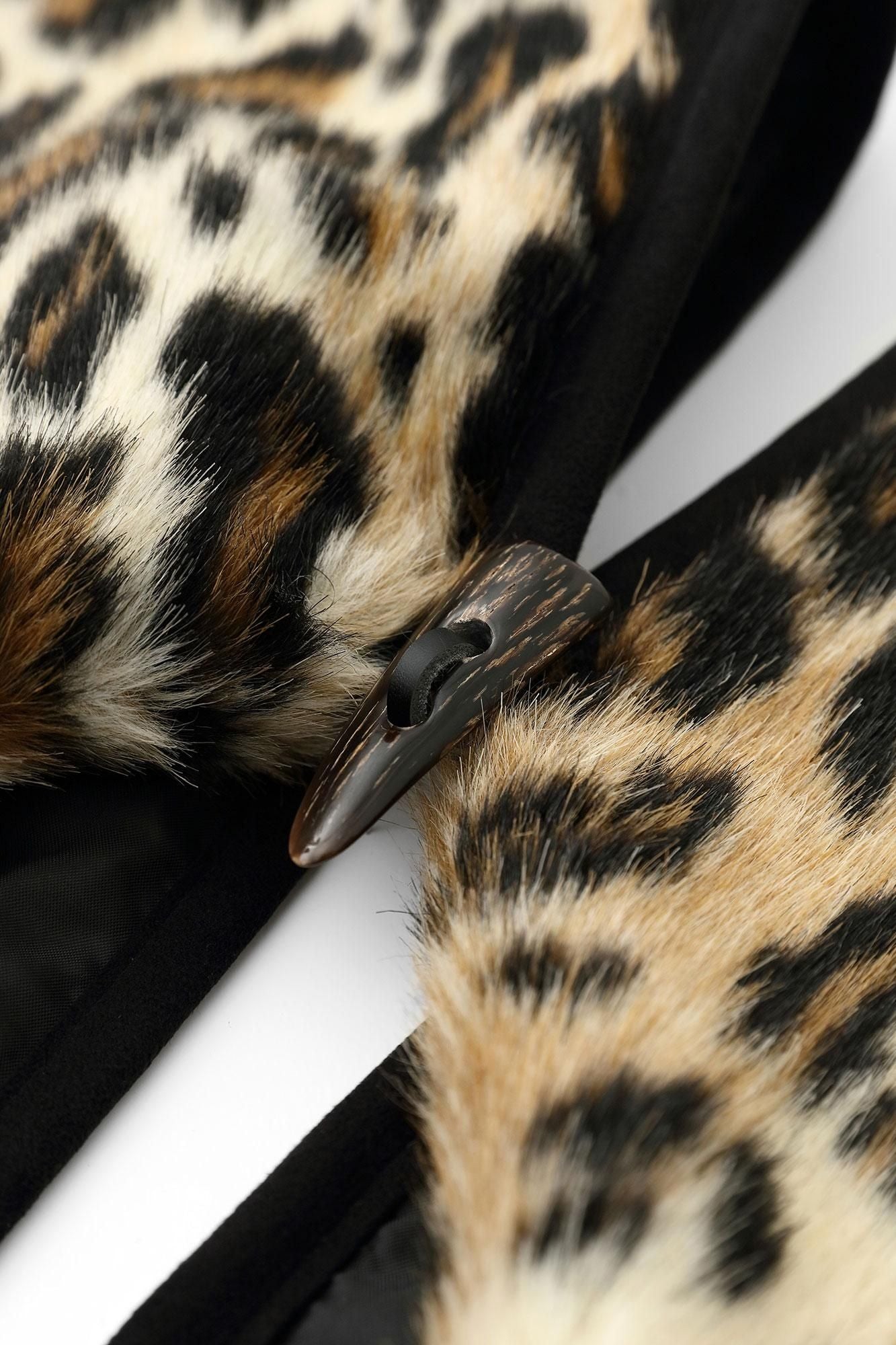 毛皮 短尺背心/豹紋