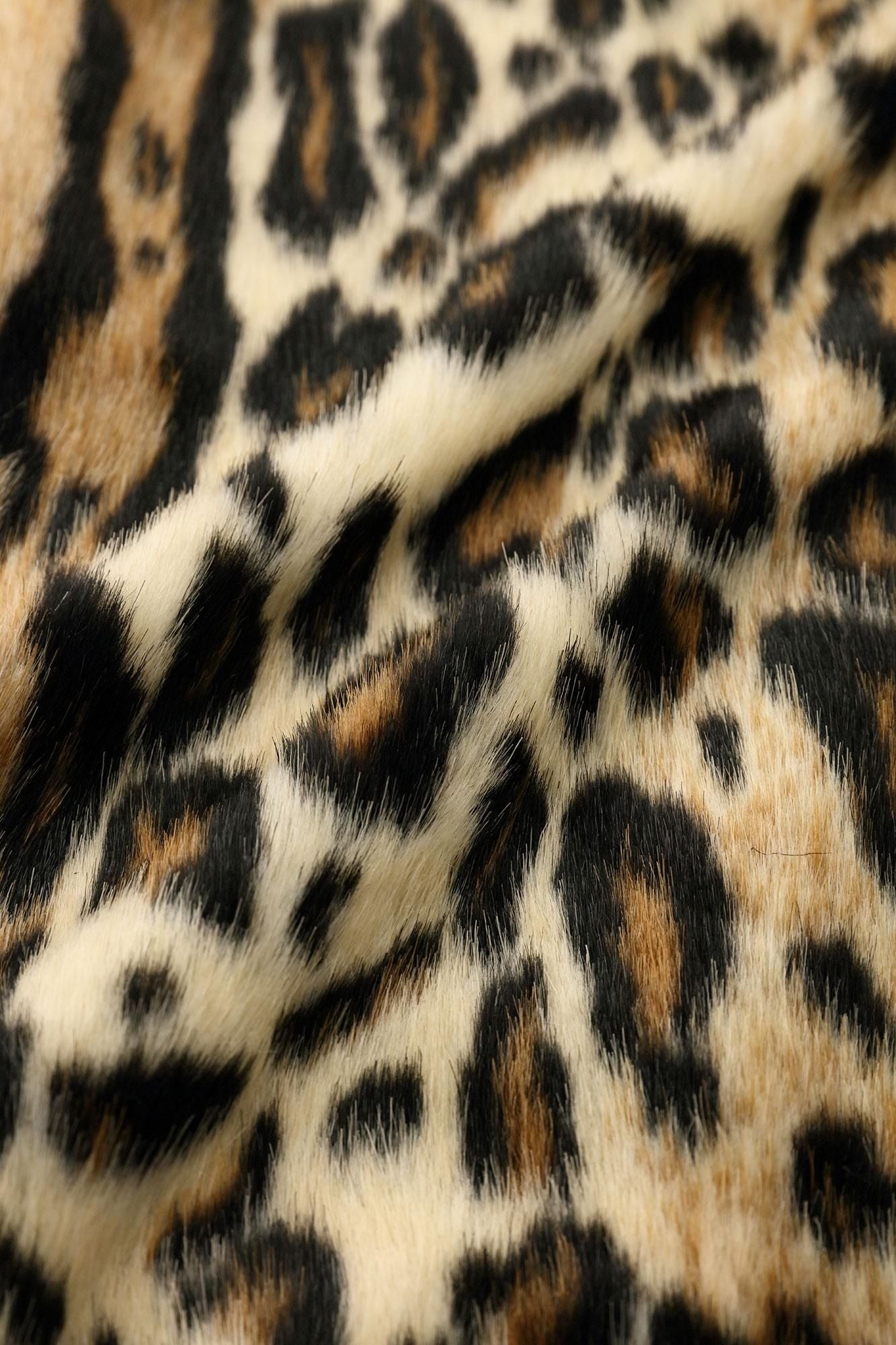 毛皮 短尺背心/豹紋