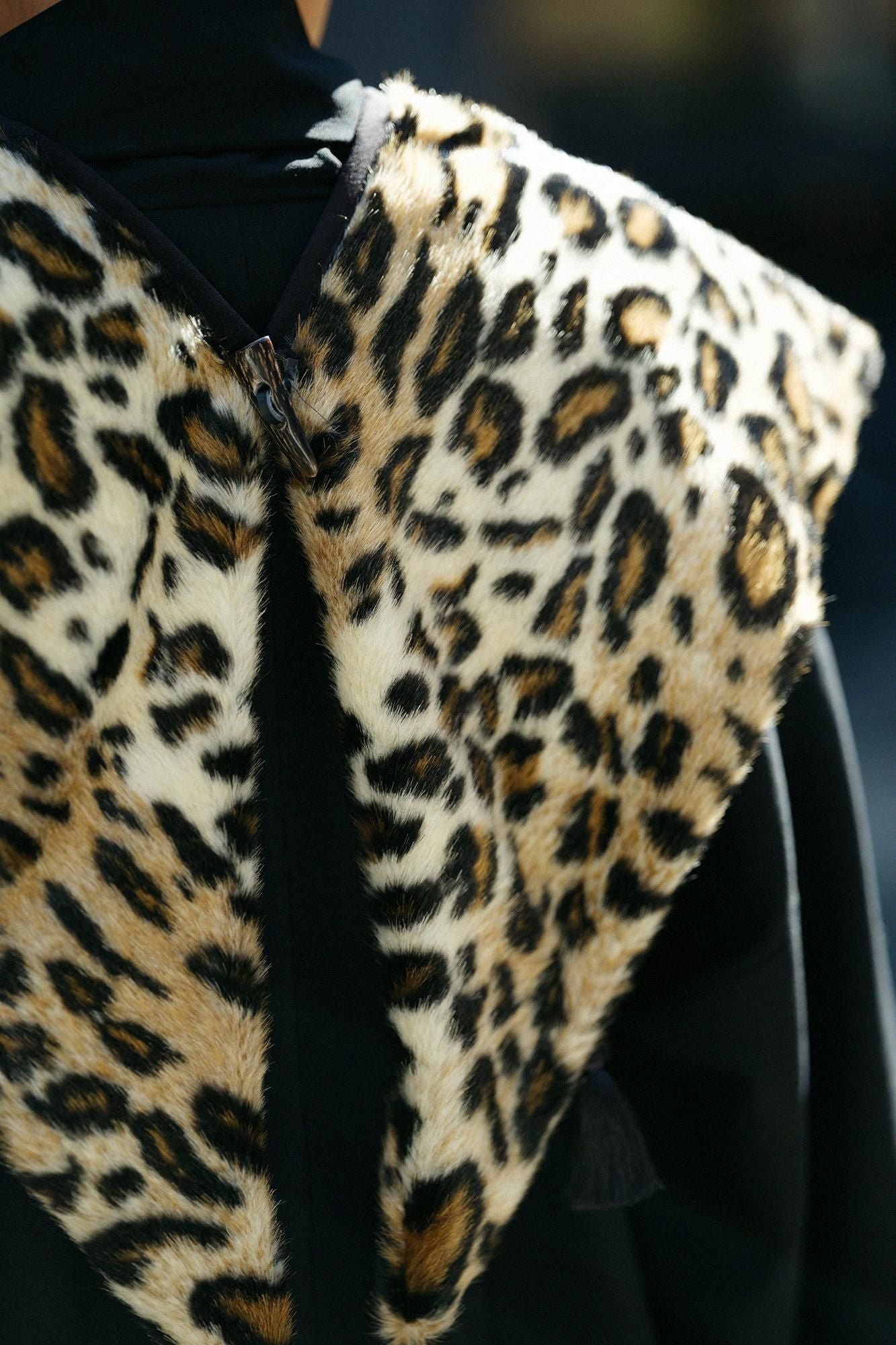 毛皮 短尺背心/豹紋