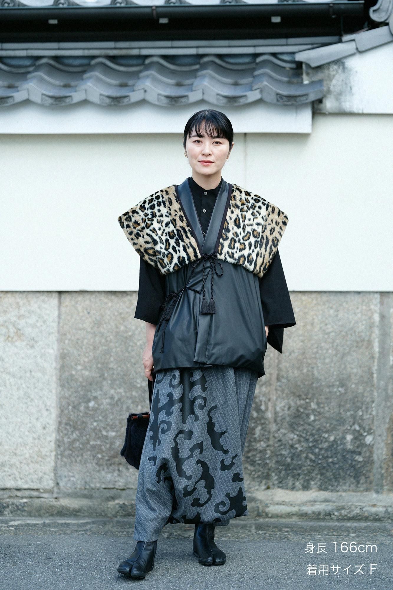 毛皮 短尺背心/豹紋