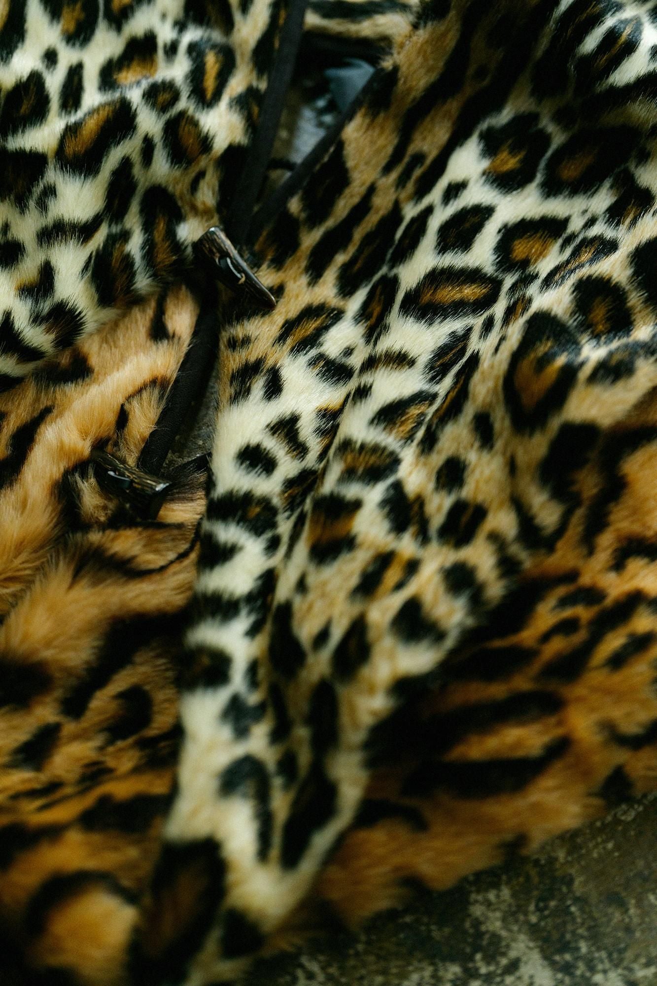 毛皮 短尺背心/豹紋