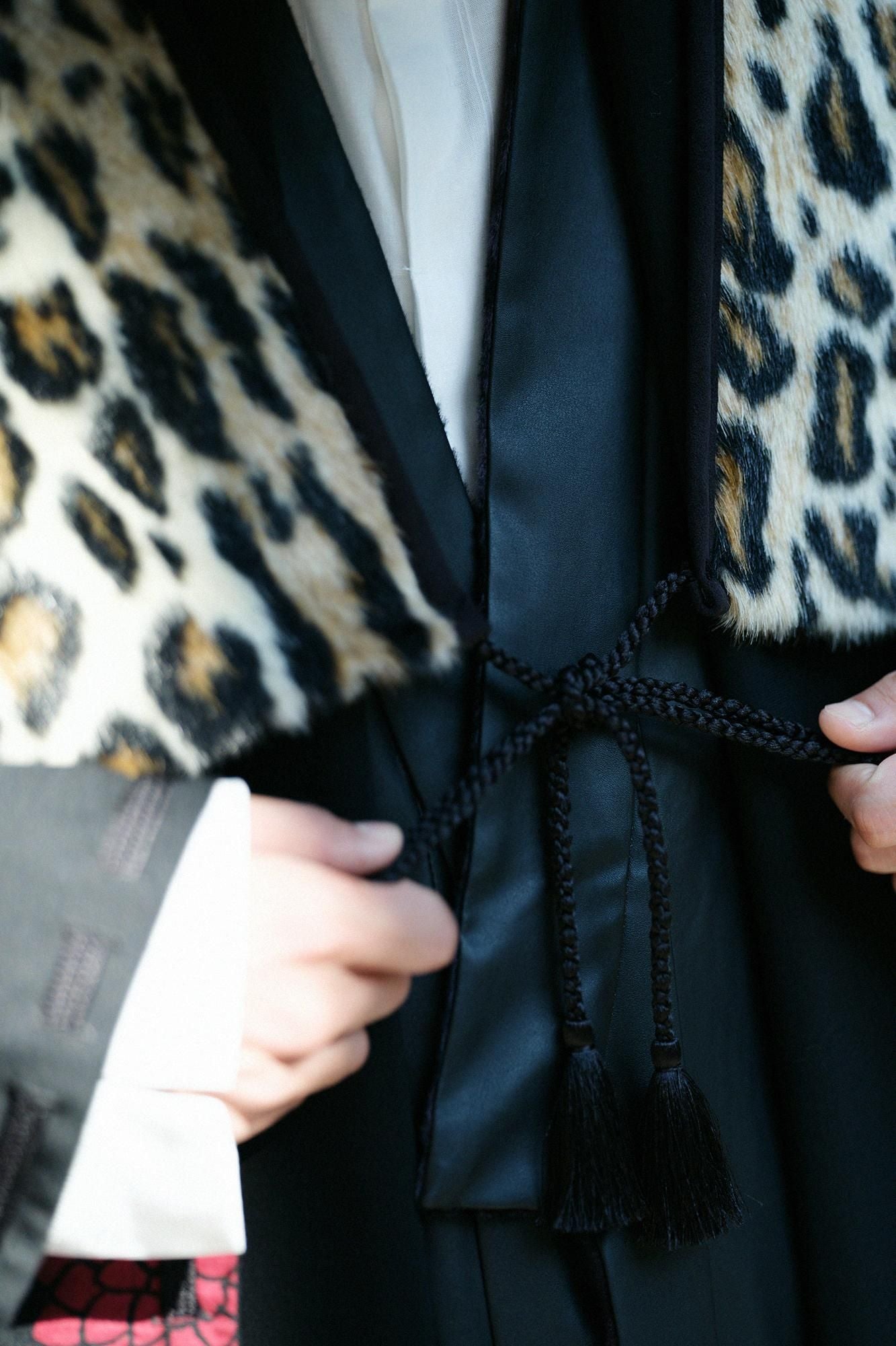 毛皮 短尺背心/豹紋