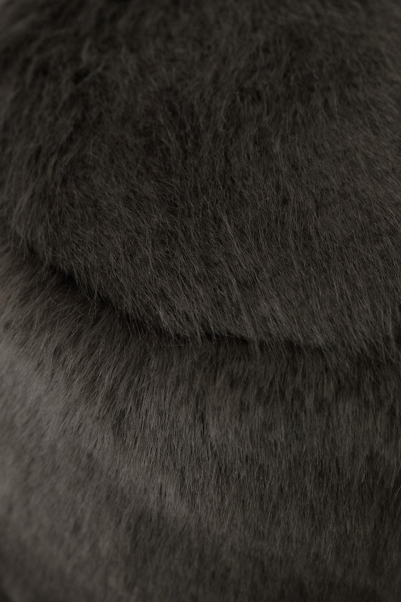 人造毛皮皮帽/深灰色× SO-SU-U十數 昆