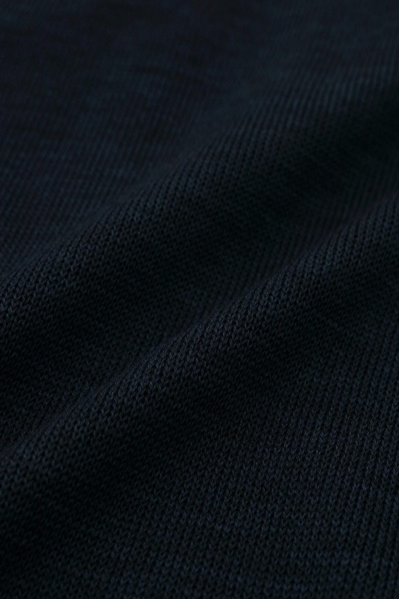 紡毛針織高領上衣/深藍色