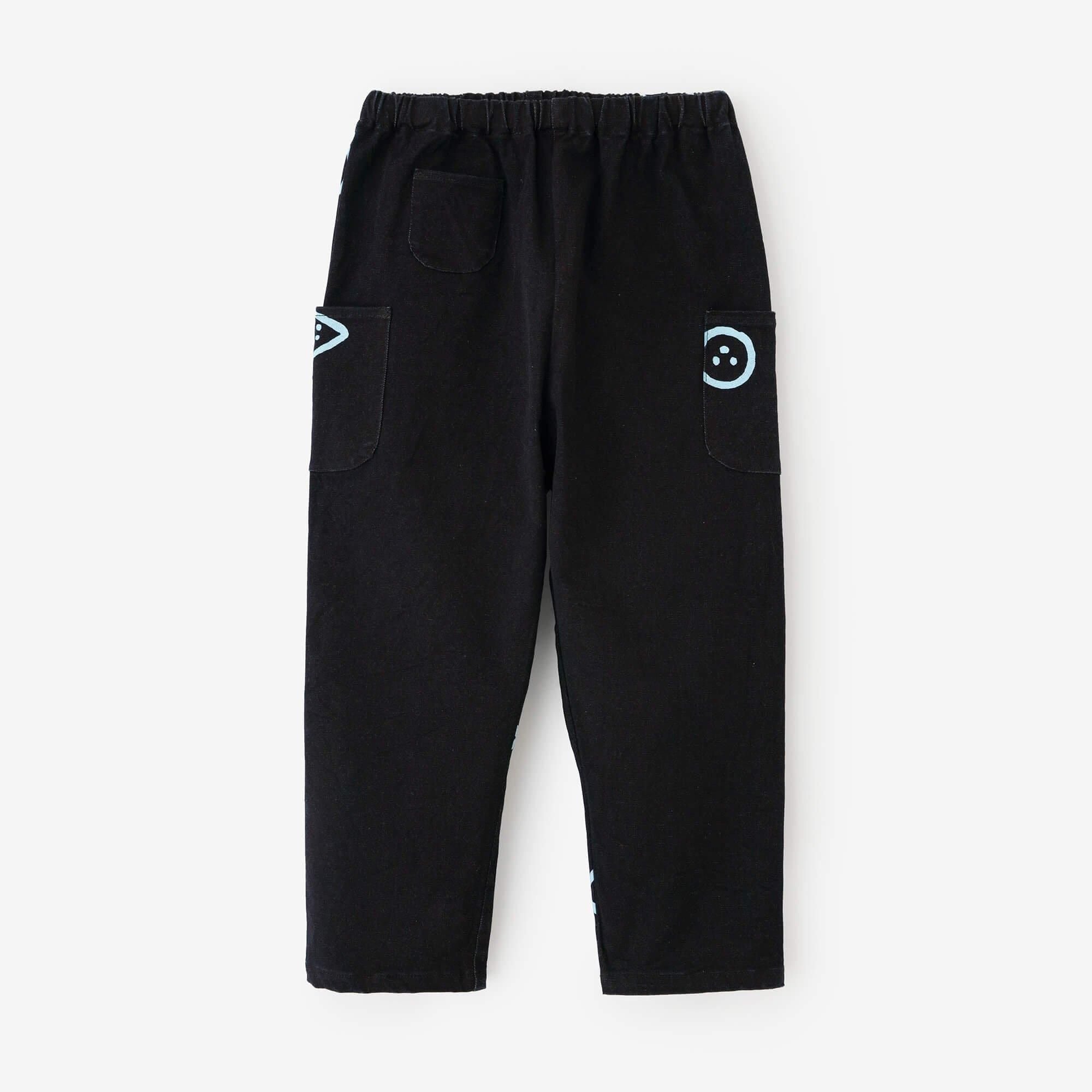 ●牛仔布 童裝長褲 三袋/靛藍染×大家一起玩吧