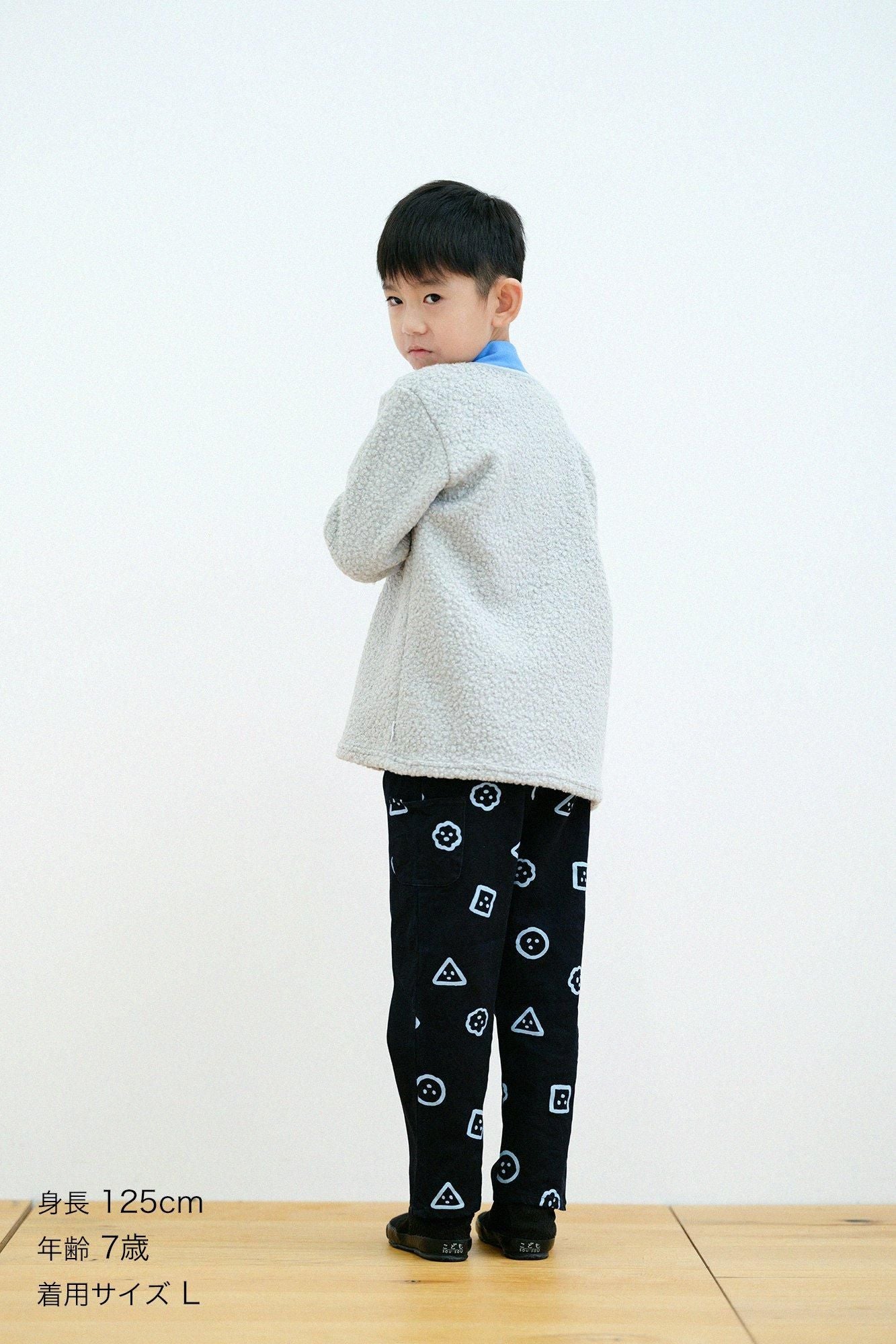 ●牛仔布 童裝長褲 三袋/靛藍染×大家一起玩吧