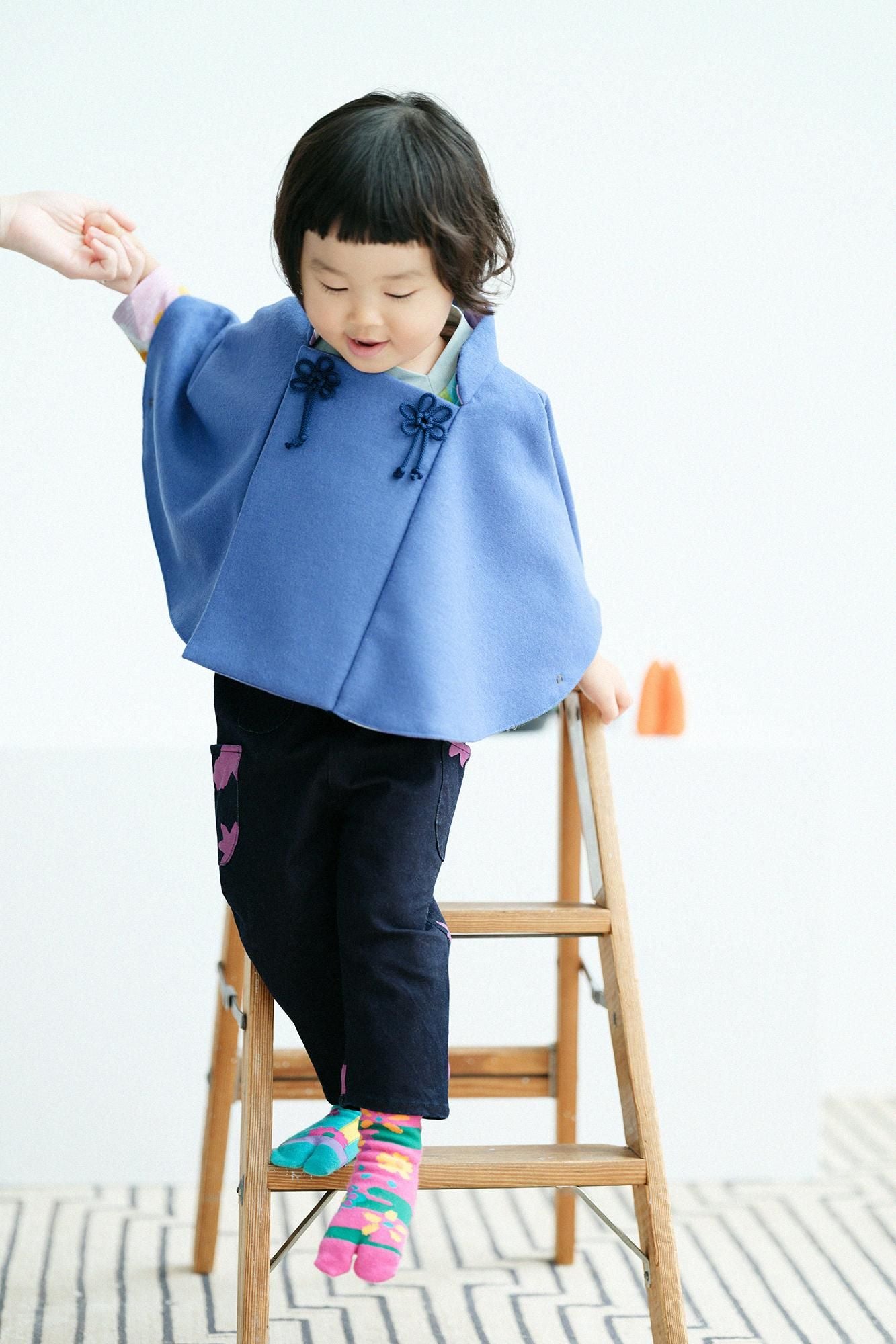 ● 데님 어린이몸뻬 Mitsuino/Indigo x Black Pachi