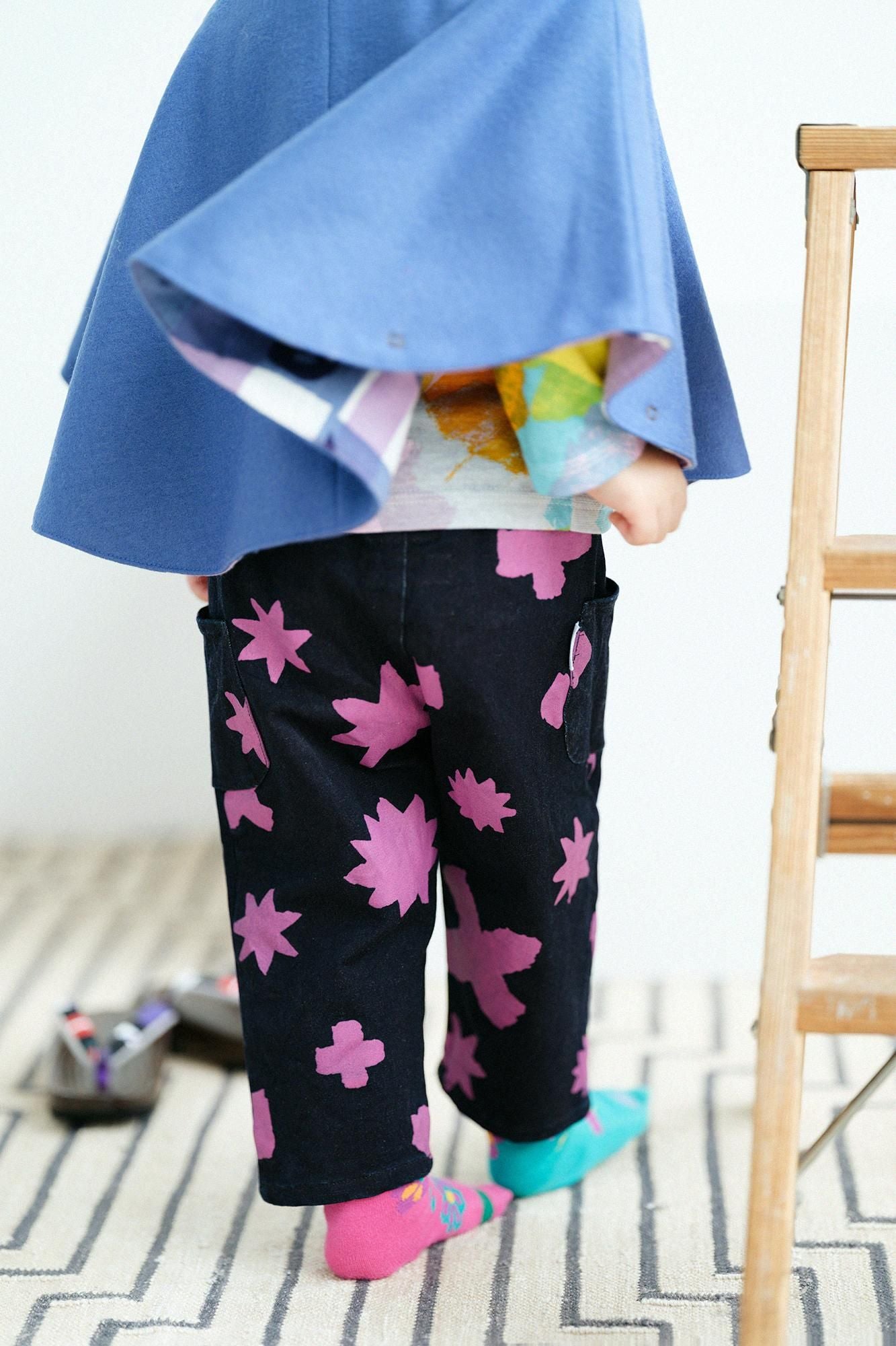 ● 데님 어린이몸뻬 Mitsuino/Indigo x Black Pachi