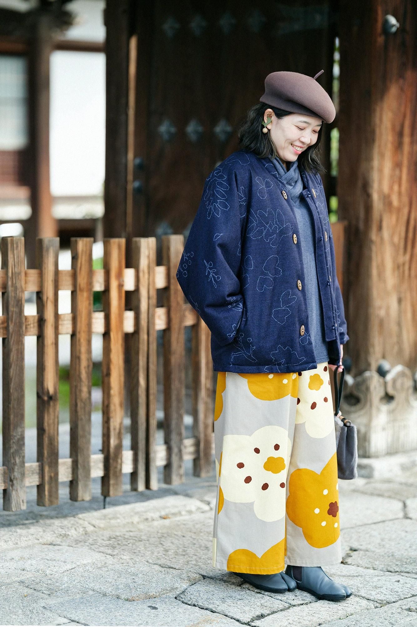 【预订】抓绒内衬、精纺阿美、颈带拉链/蓝棕色(*预计11月25日左右发货)