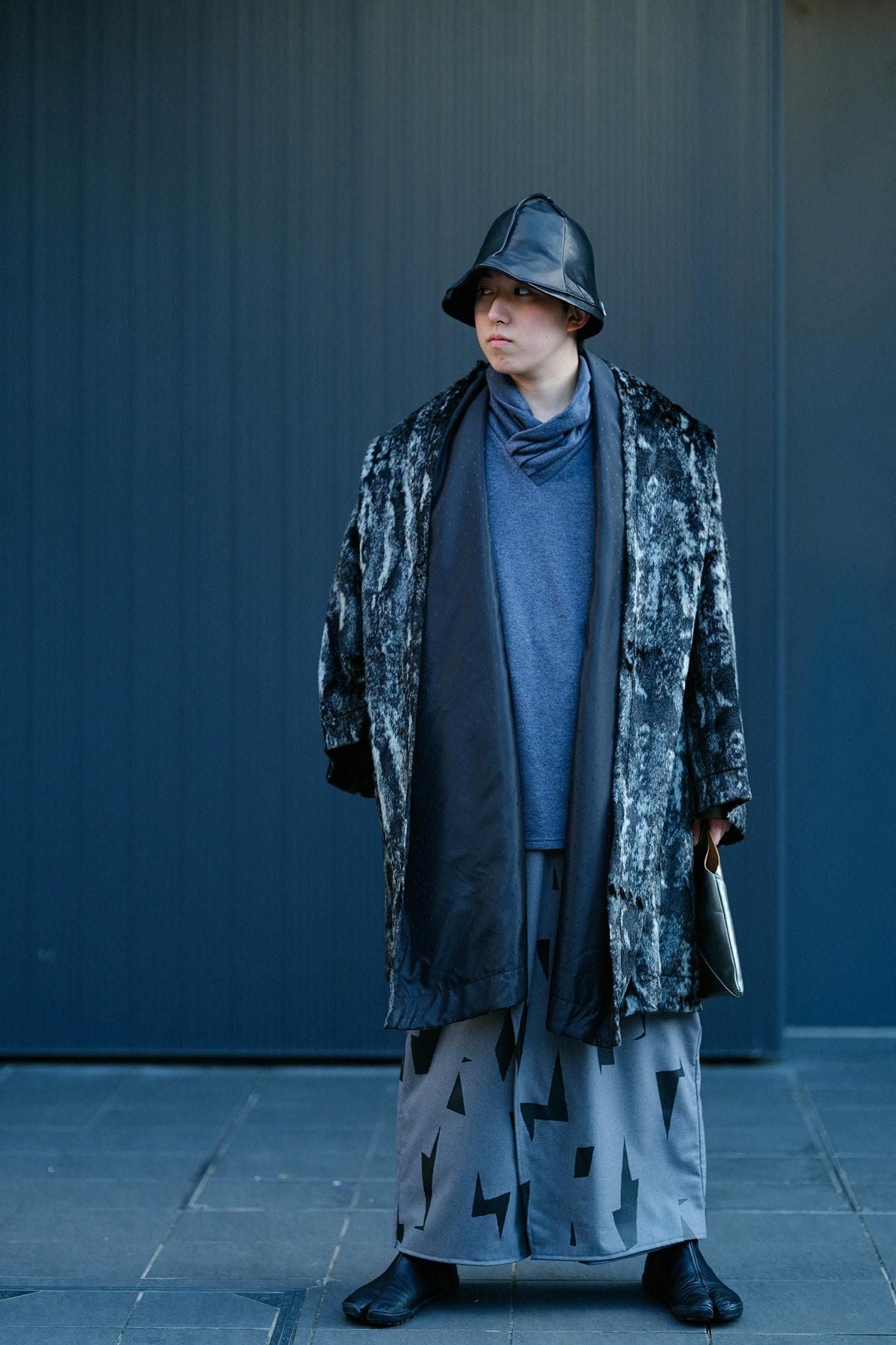 【预订】抓绒内衬、精纺阿美、颈带拉链/蓝棕色(*预计11月25日左右发货)