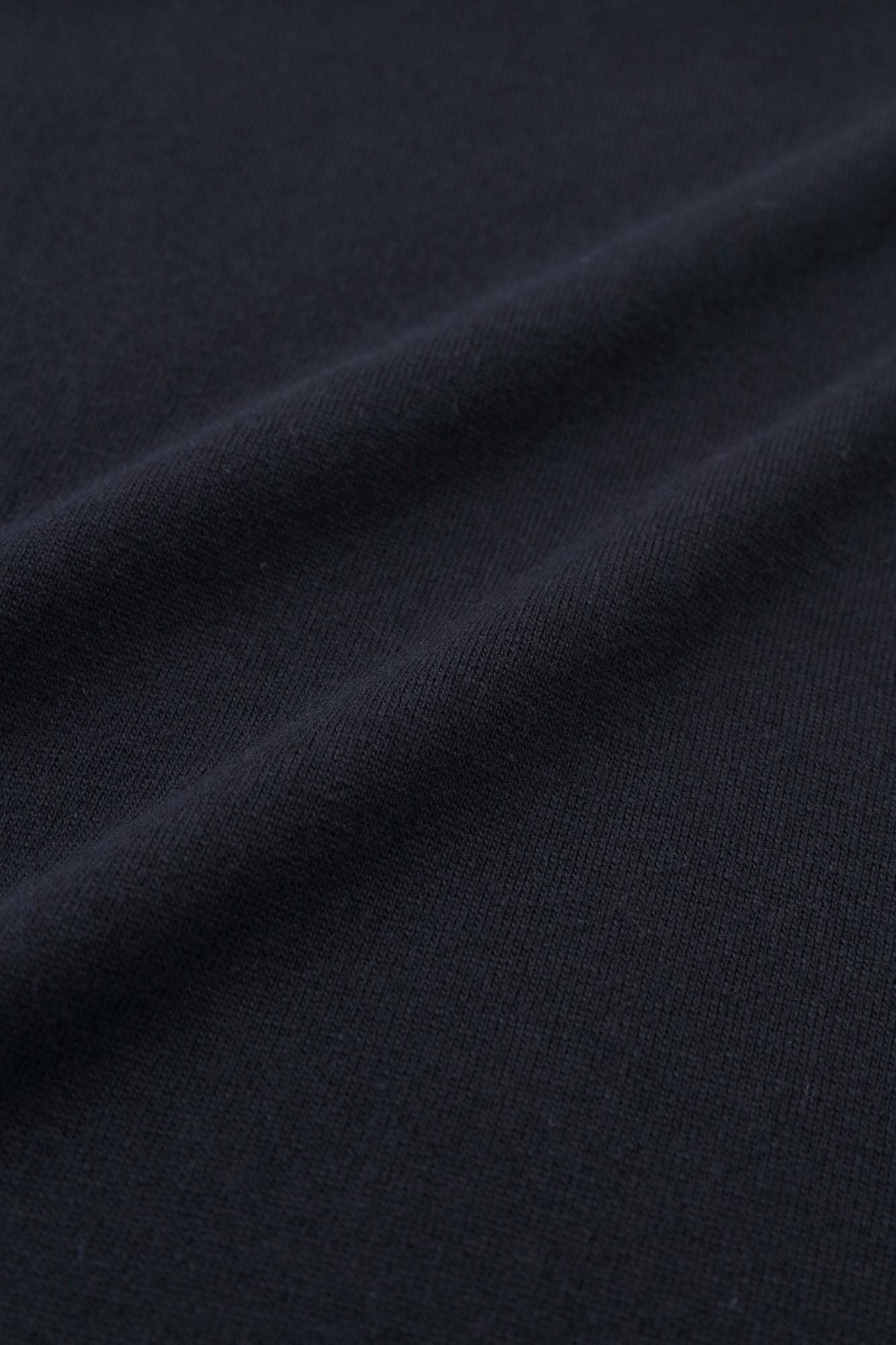 內起絨 梳毛針織 高領上衣/暗藍色