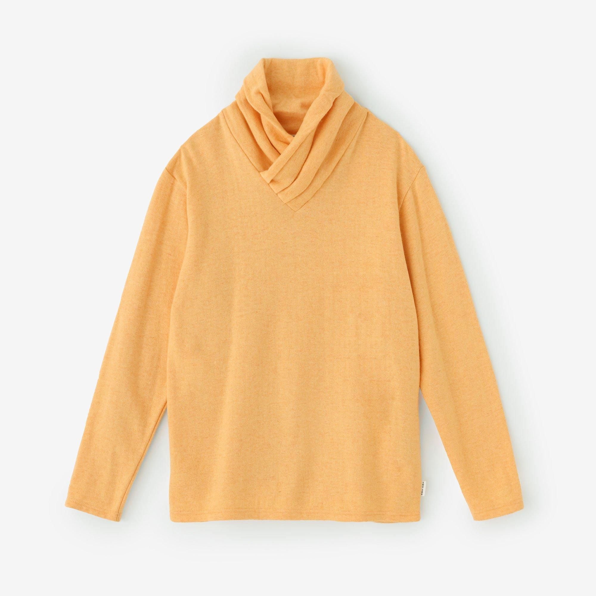 內起絨 梳毛針織 高領上衣/向日葵色