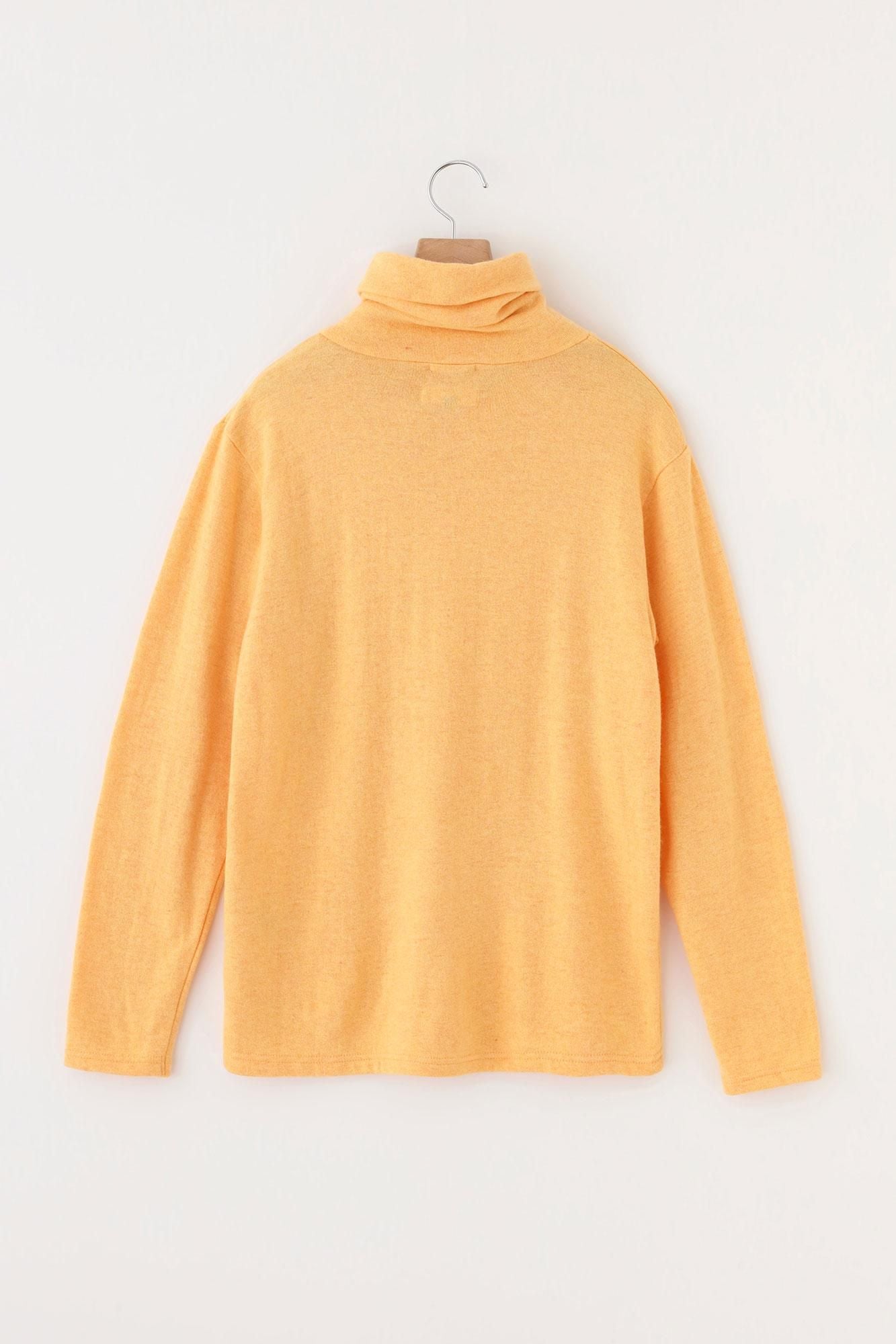 內起絨 梳毛針織 高領上衣/向日葵色