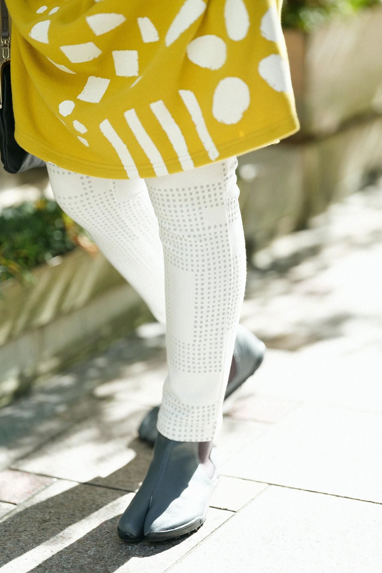 裏毛 窄版細腿褲/影 本白