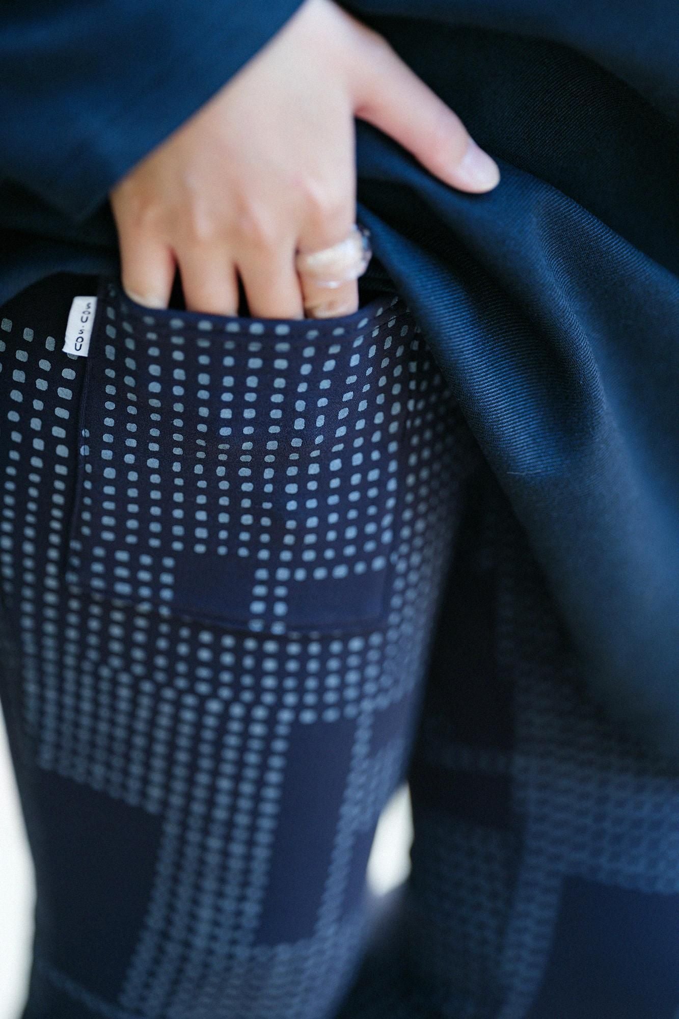 裏毛 窄版細腿褲/影 深藍色