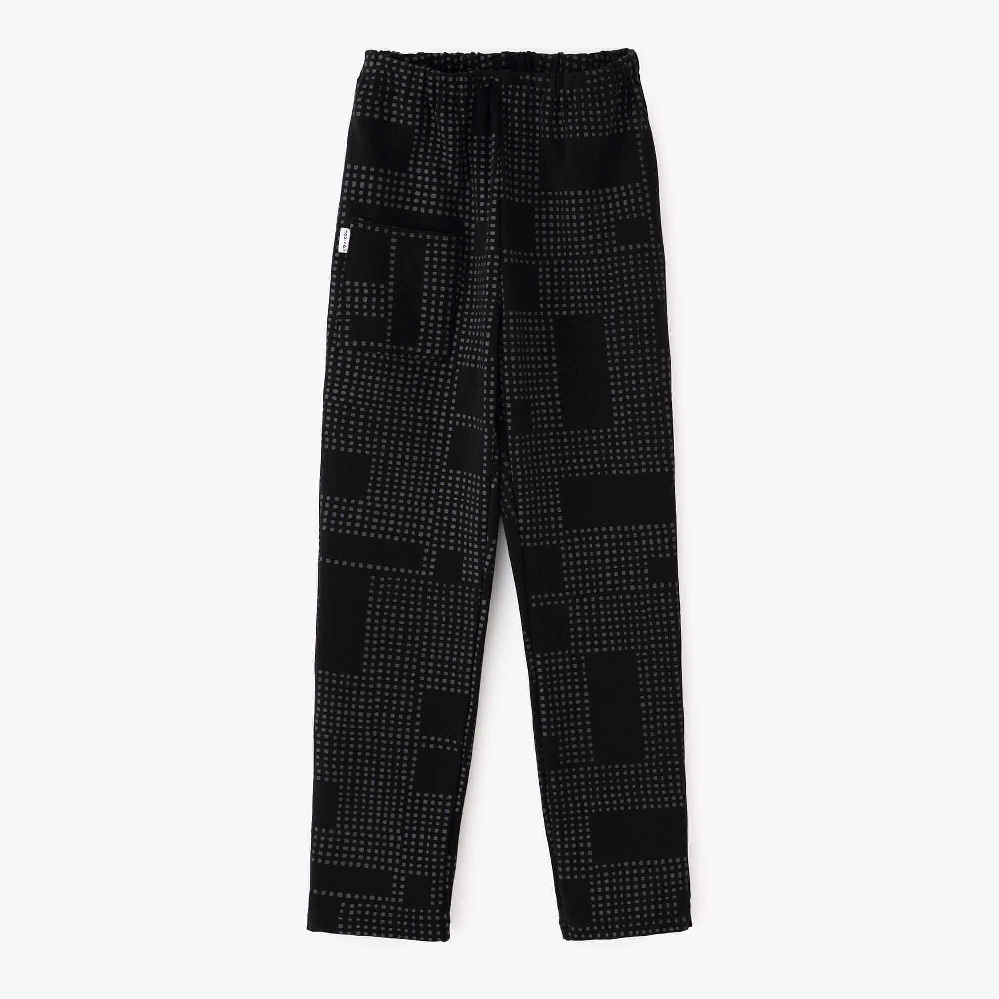 裏毛 窄版細腿褲/影 黑色