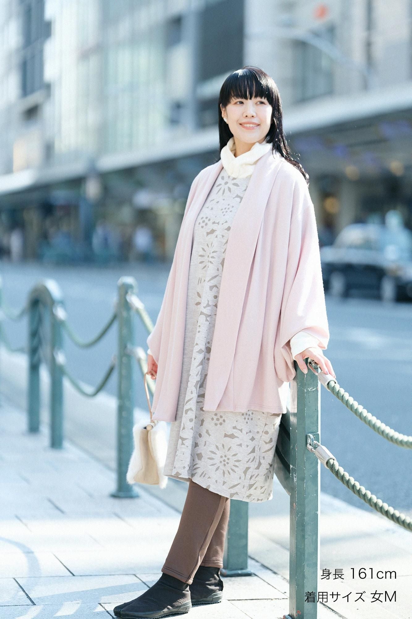 內起絨針織窄版細腿褲/棕色