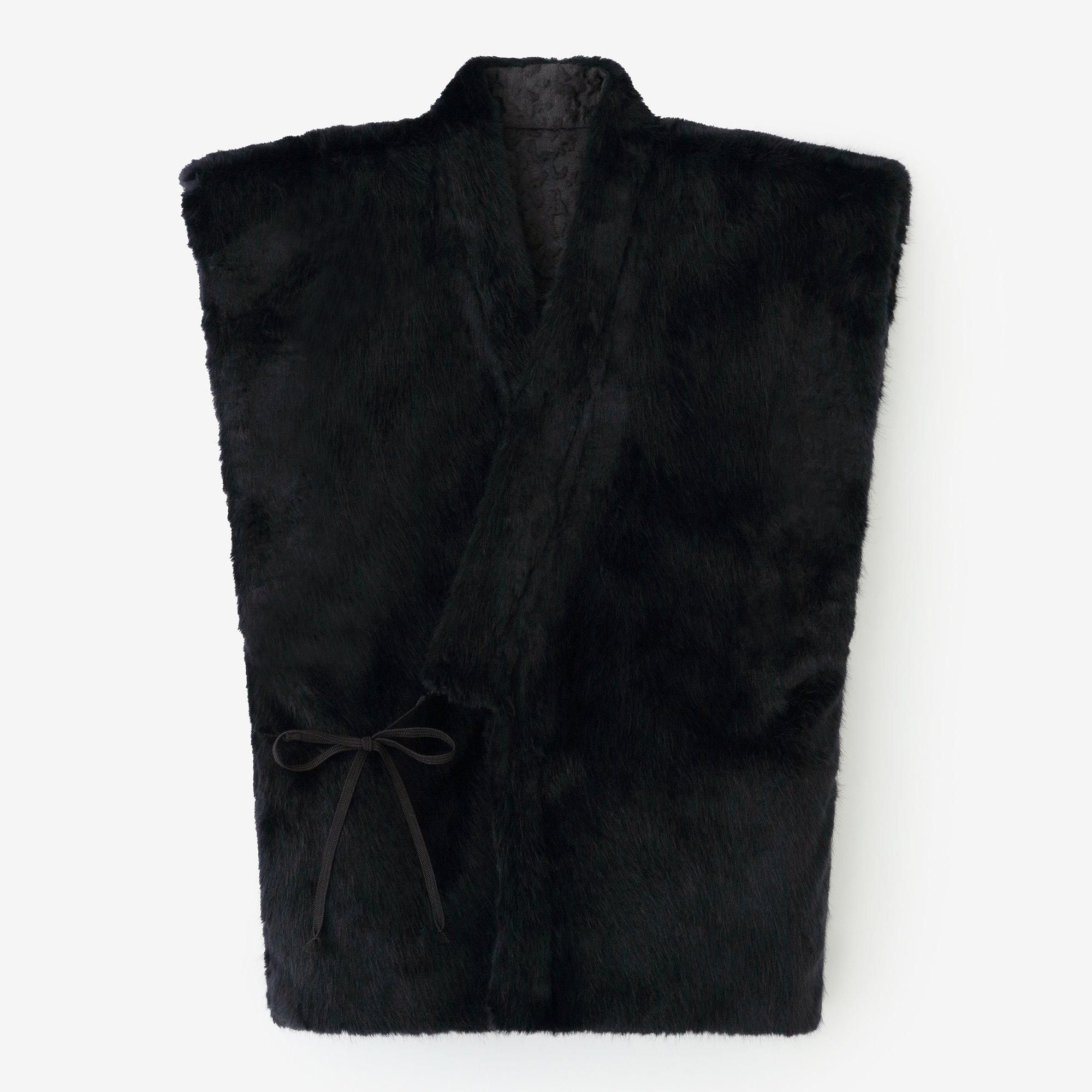 Jacar Fuukure编织X人造皮草肩部服装可逆 /湿羽毛颜色(不锈钢)