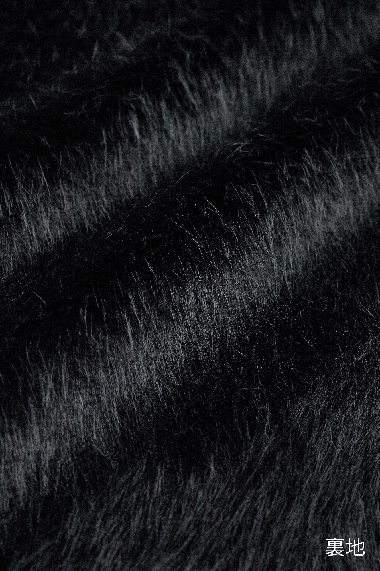 Jacar Fuukure编织X人造皮草肩部服装可逆 /湿羽毛颜色(不锈钢)